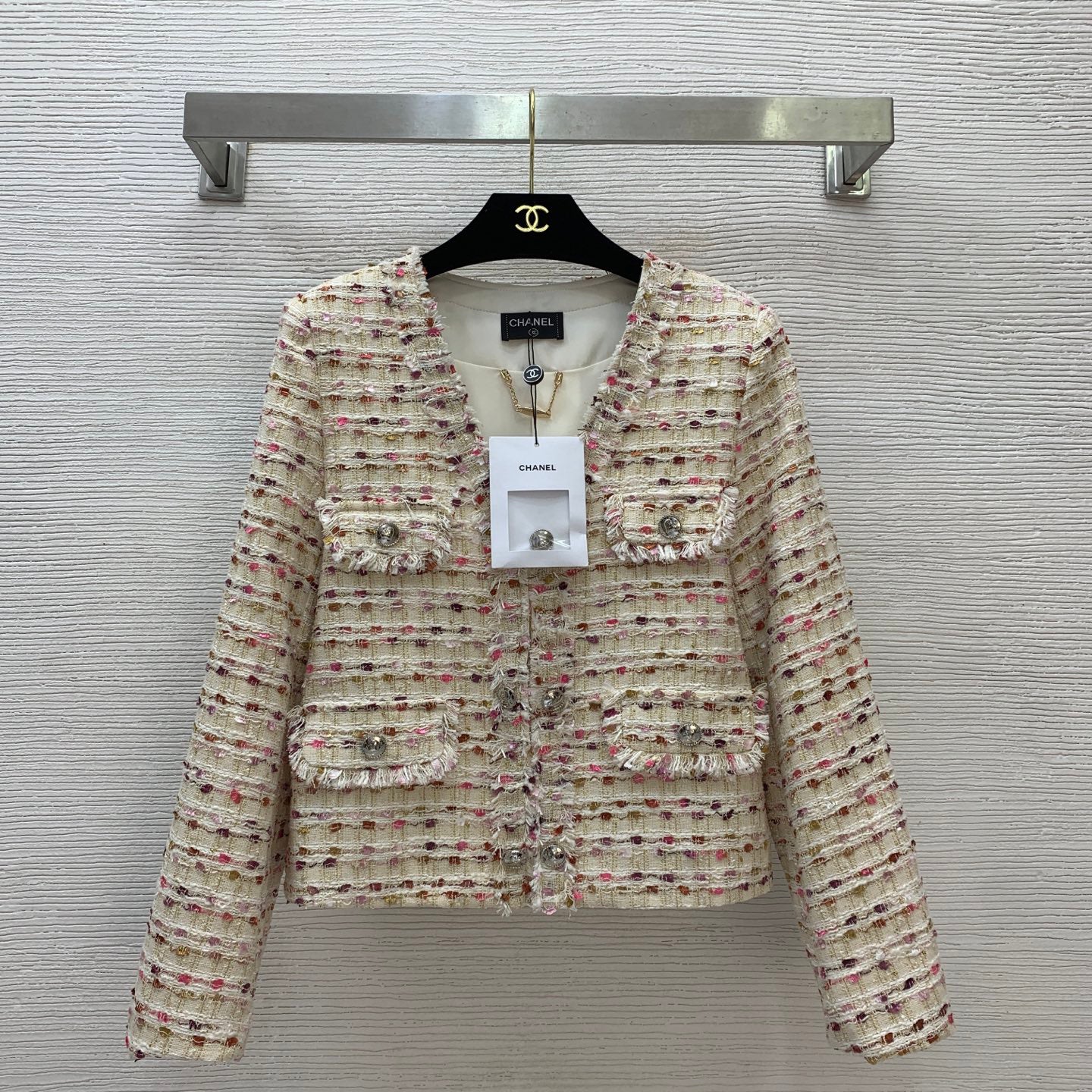 C 25 Colorful tweed woven short coat