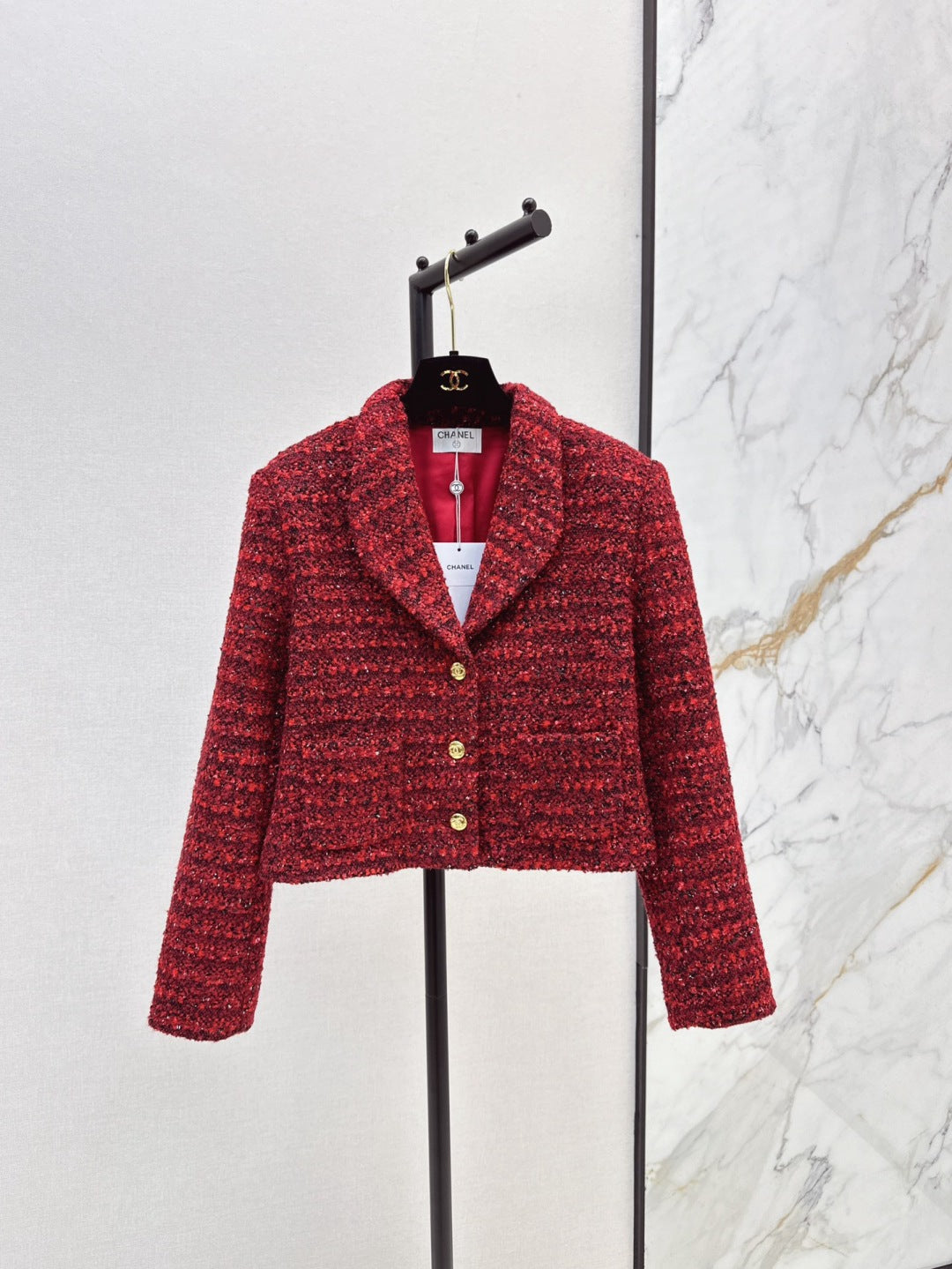 C 25 Christmas Red Knitted Jacket