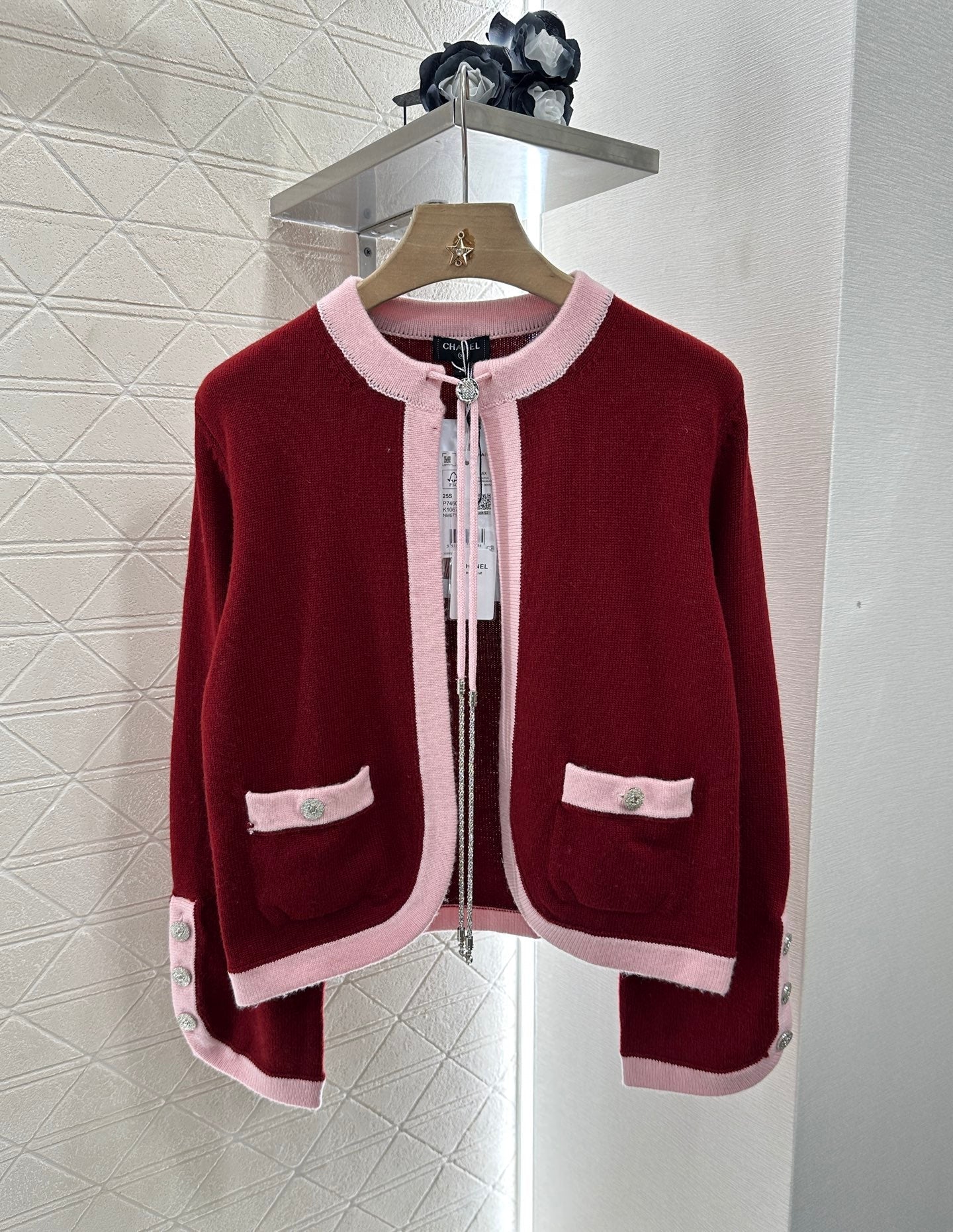 C 2025 new products Knitted cardigan(RED,BLACK,BLUE,LIGHT BLUE,PINK)