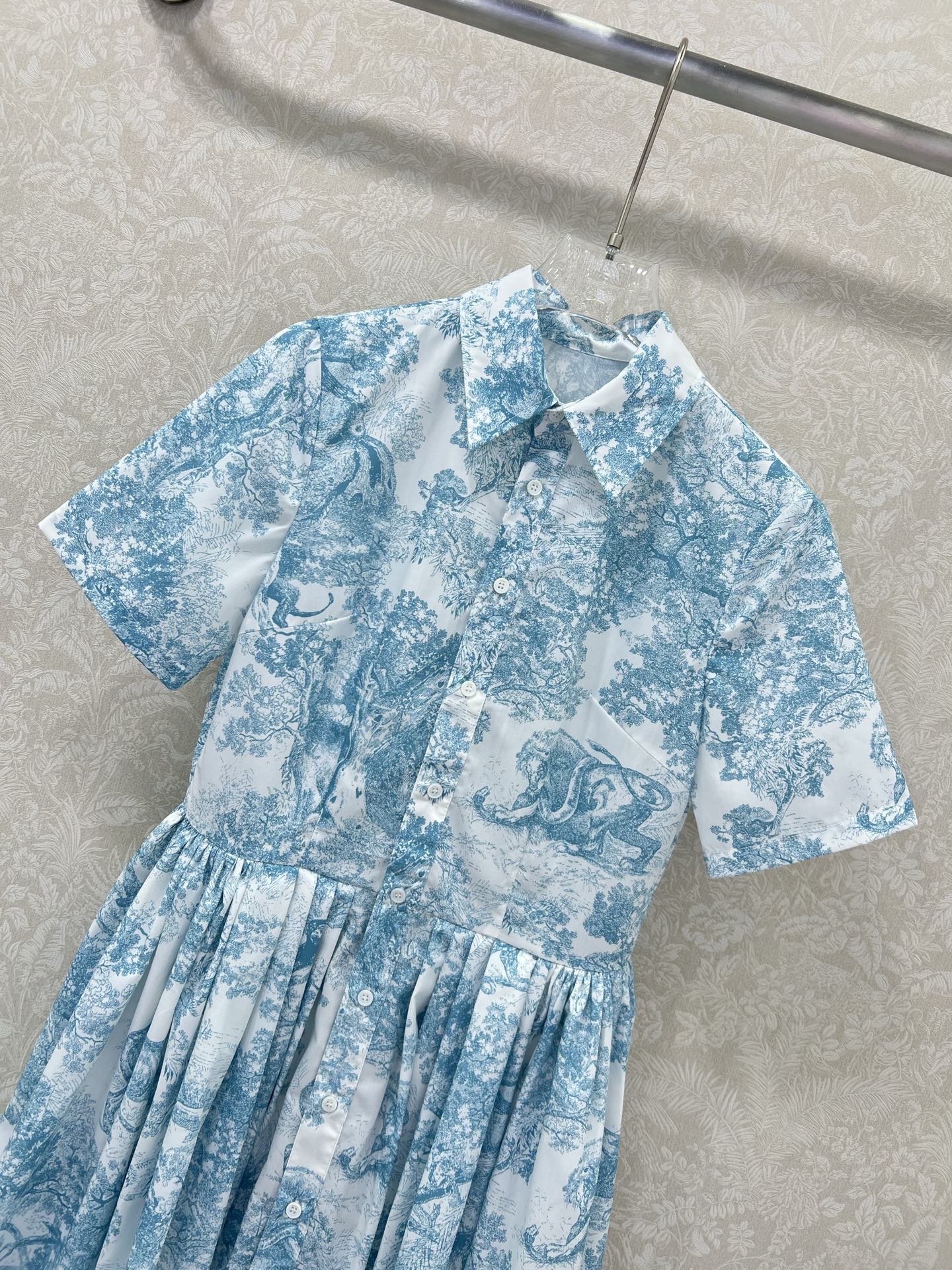D 25 New Jungle Animal Print Short Sleeve Long Dresses