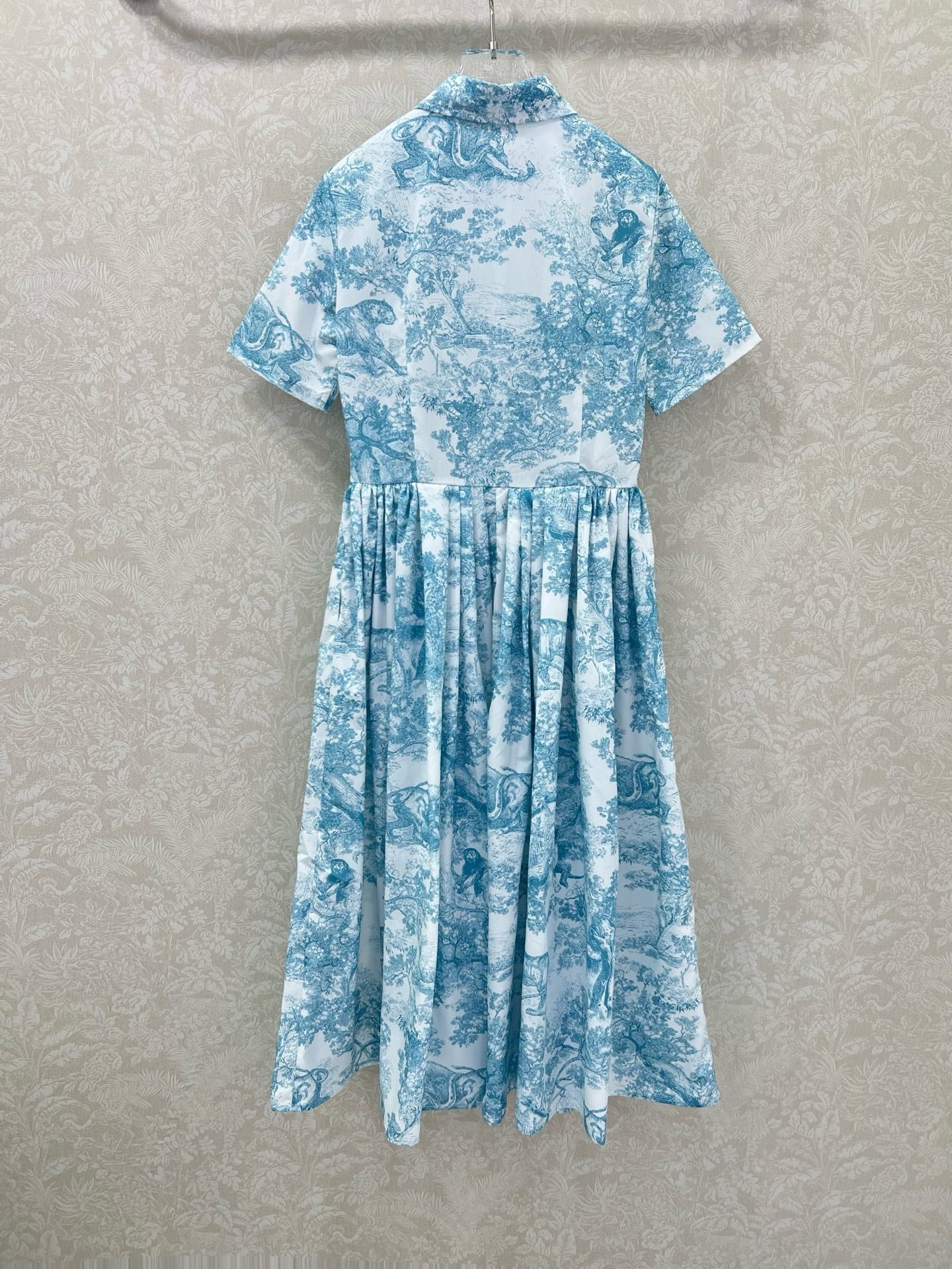D 25 New Jungle Animal Print Short Sleeve Long Dresses
