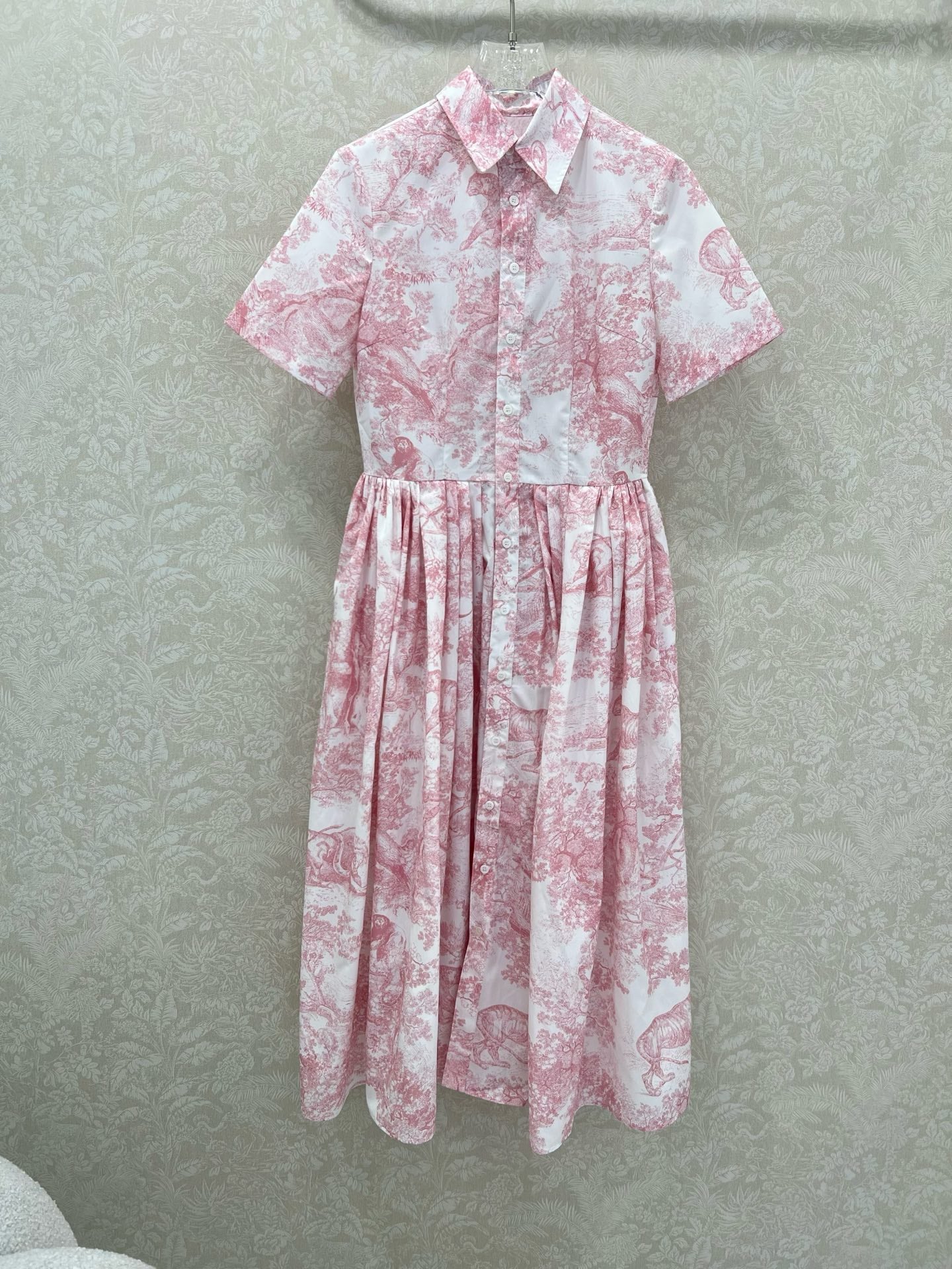 D 25 New Jungle Animal Print Short Sleeve Long Dresses