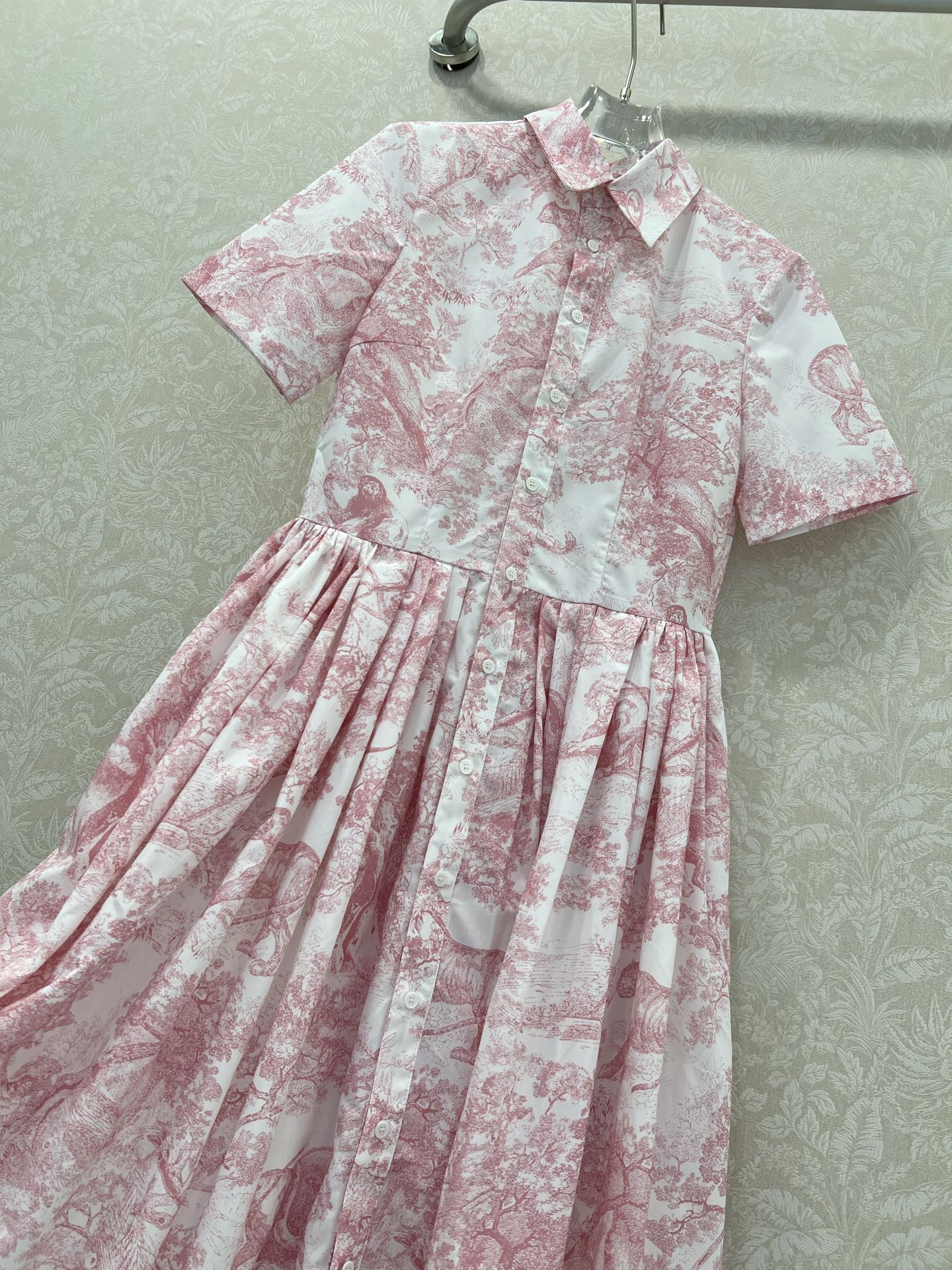 D 25 New Jungle Animal Print Short Sleeve Long Dresses