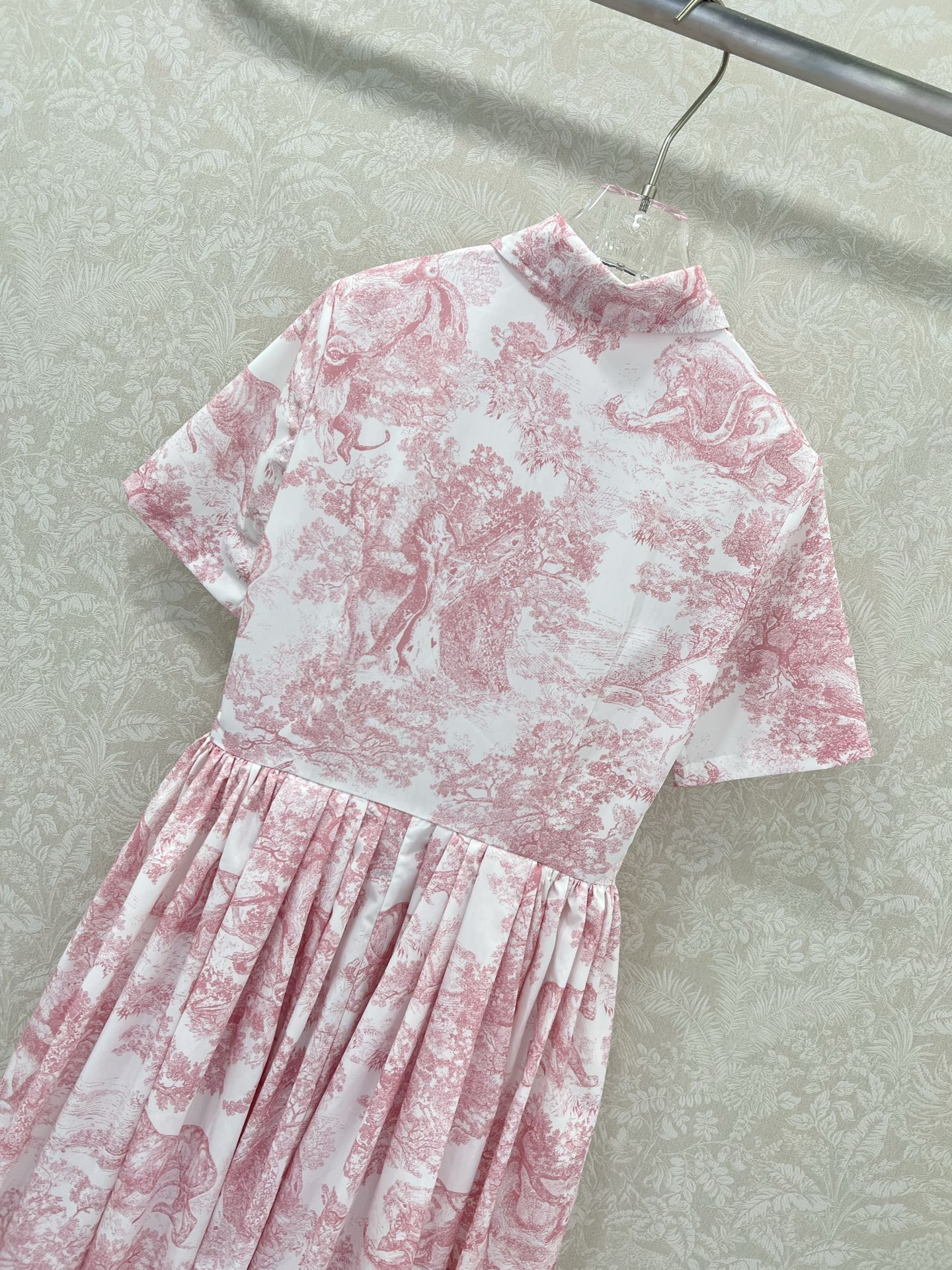 D 25 New Jungle Animal Print Short Sleeve Long Dresses
