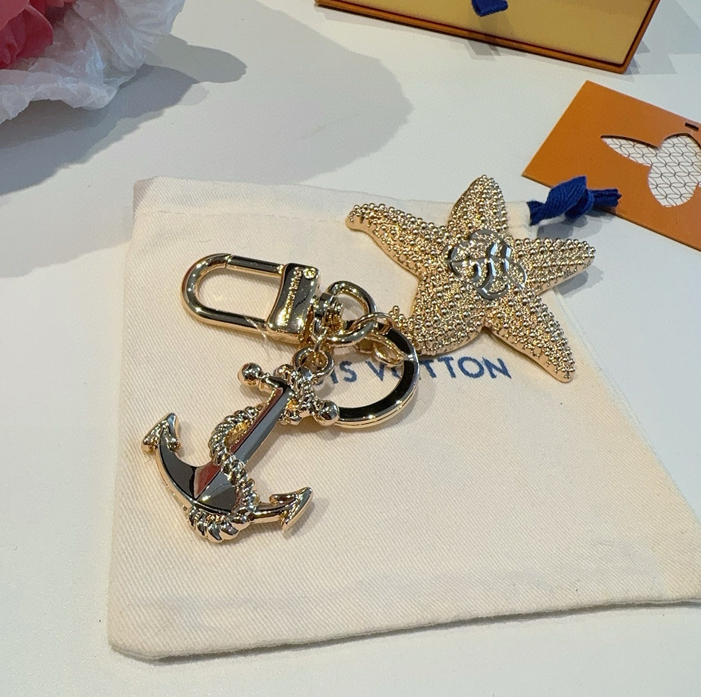 L 25 New Starfish keychain Bag charm
