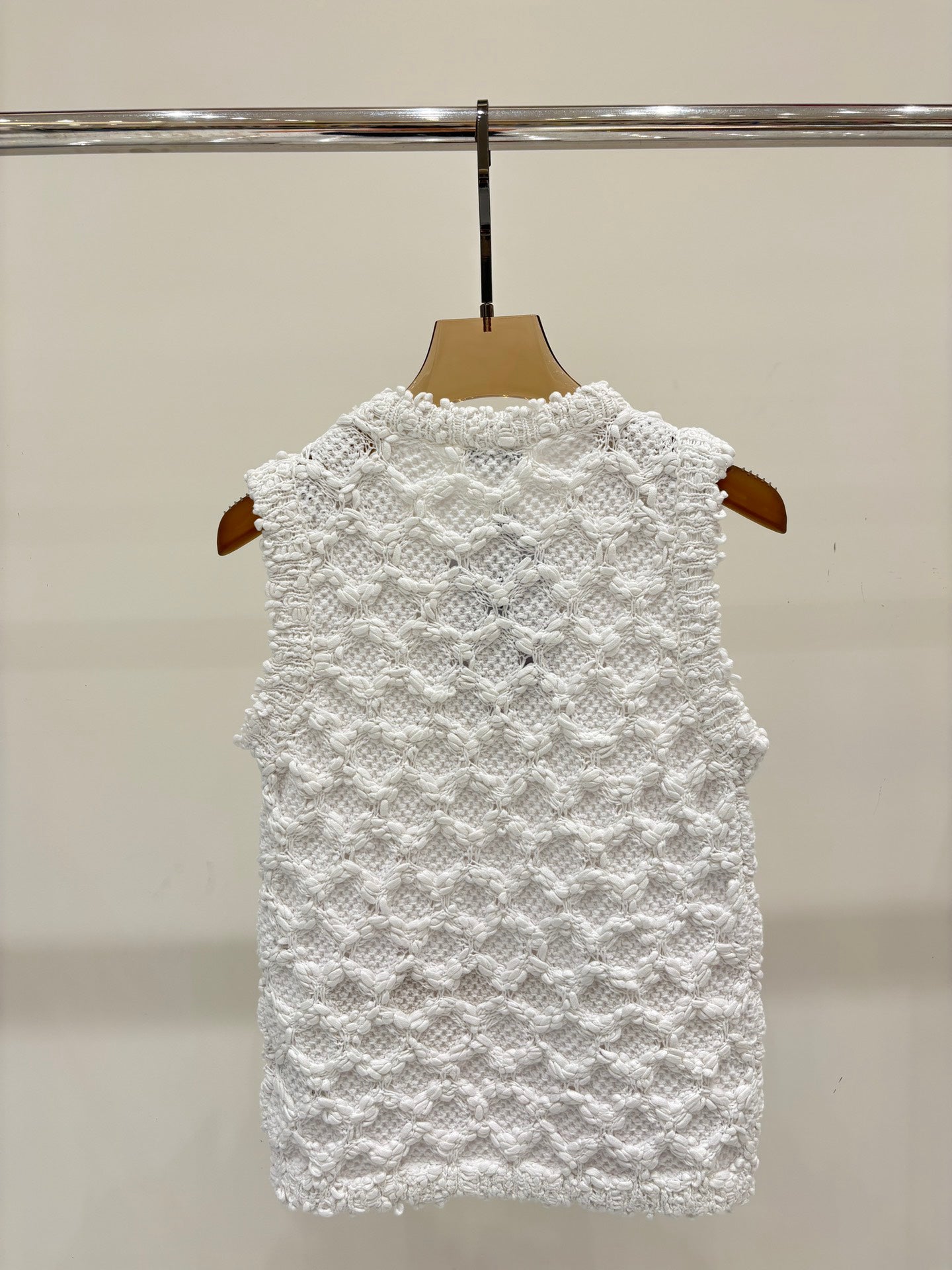 C 25 logo openwork pattern casual knit undershirt