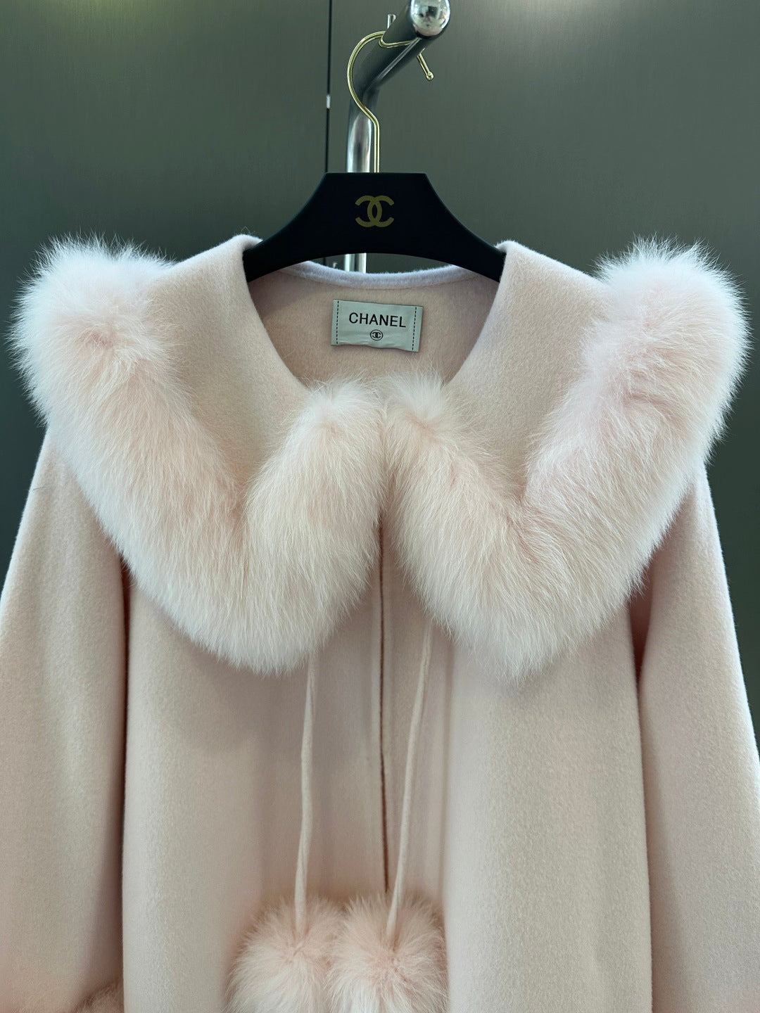 C 25fw New imported white fox fur + Australian superfine wool coat(WHITE/PINK/GRAY)