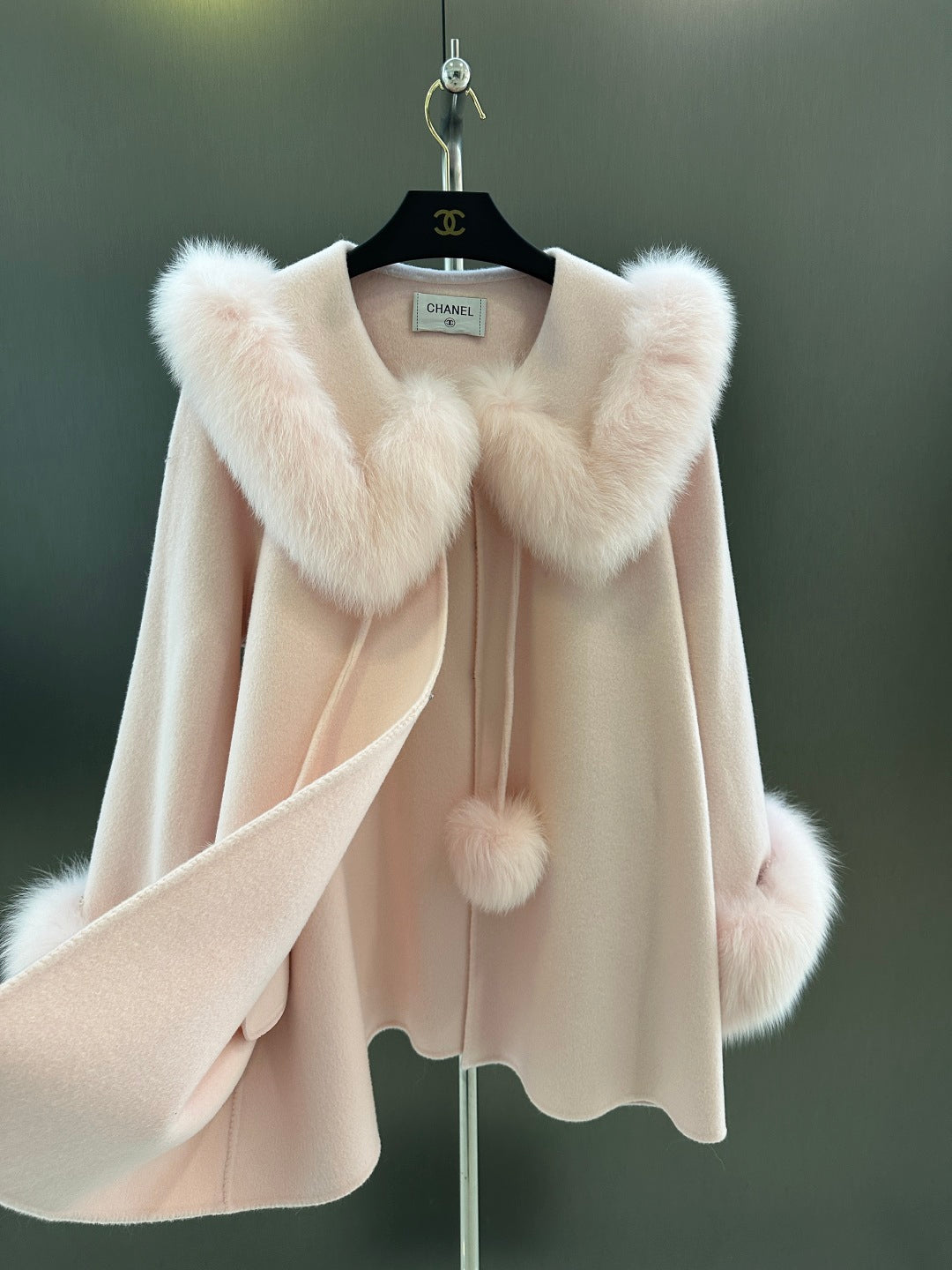 C 25fw New imported white fox fur + Australian superfine wool coat(WHITE/PINK/GRAY)