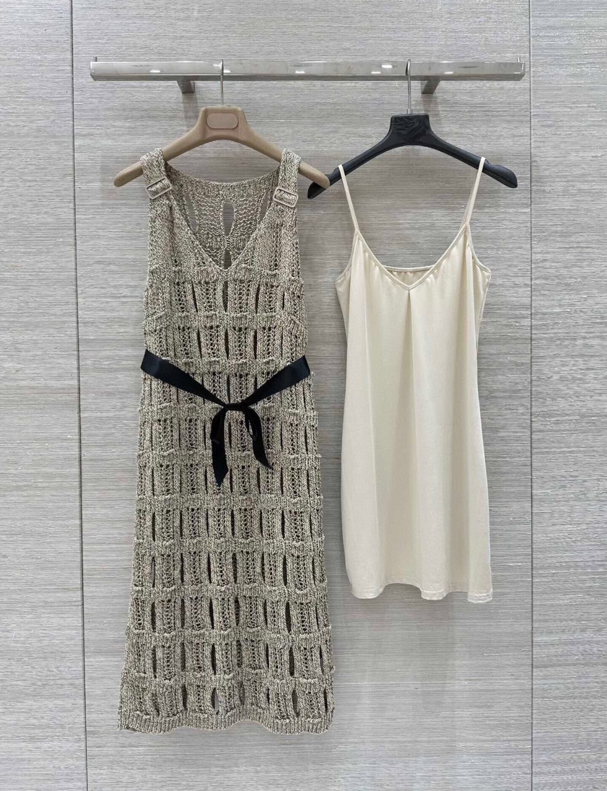 C 25 light pink knit cutout dress