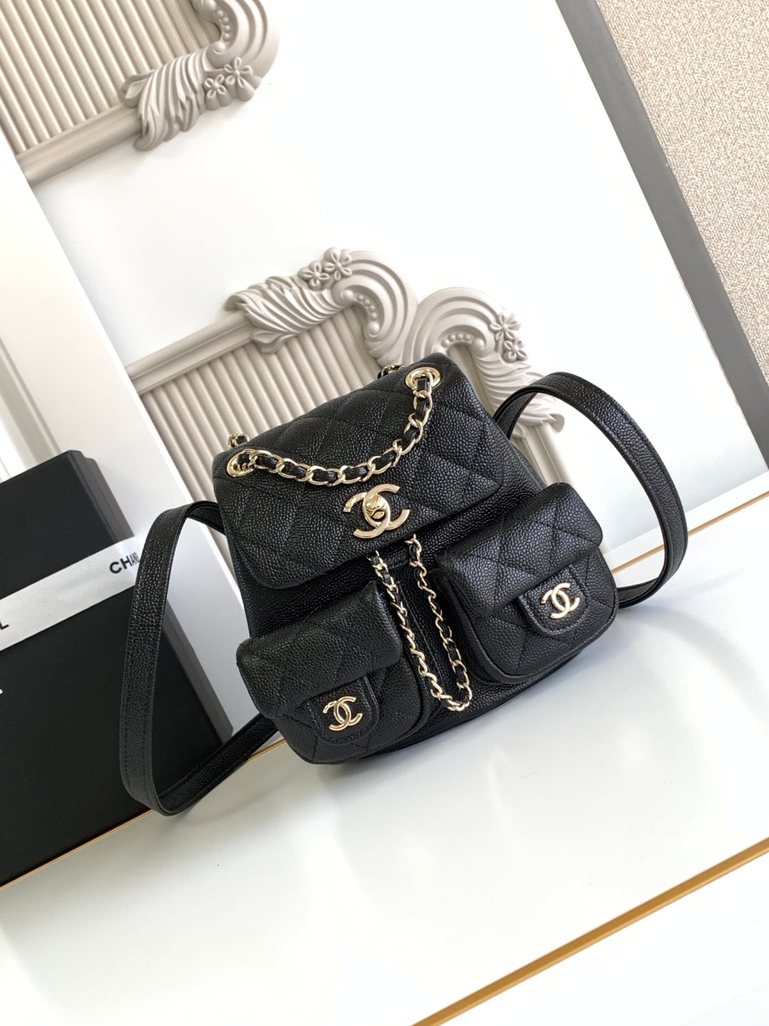 C 24A spring/summer super hot lychee leather duma double backpacks\