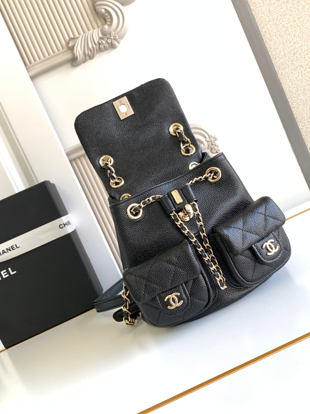 C 24A spring/summer super hot lychee leather duma double backpacks\