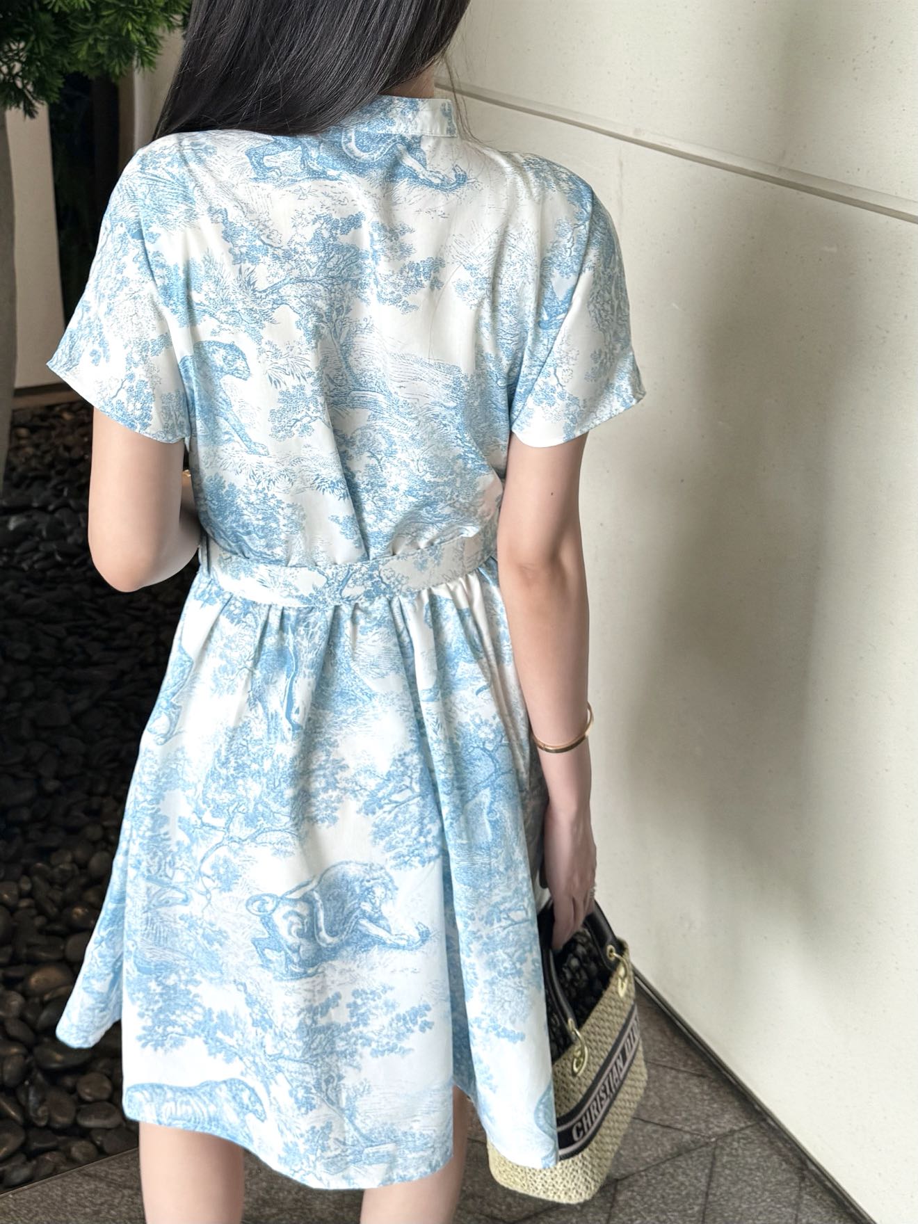 D 25 New Jungle Animal Print Short Sleeve Dress