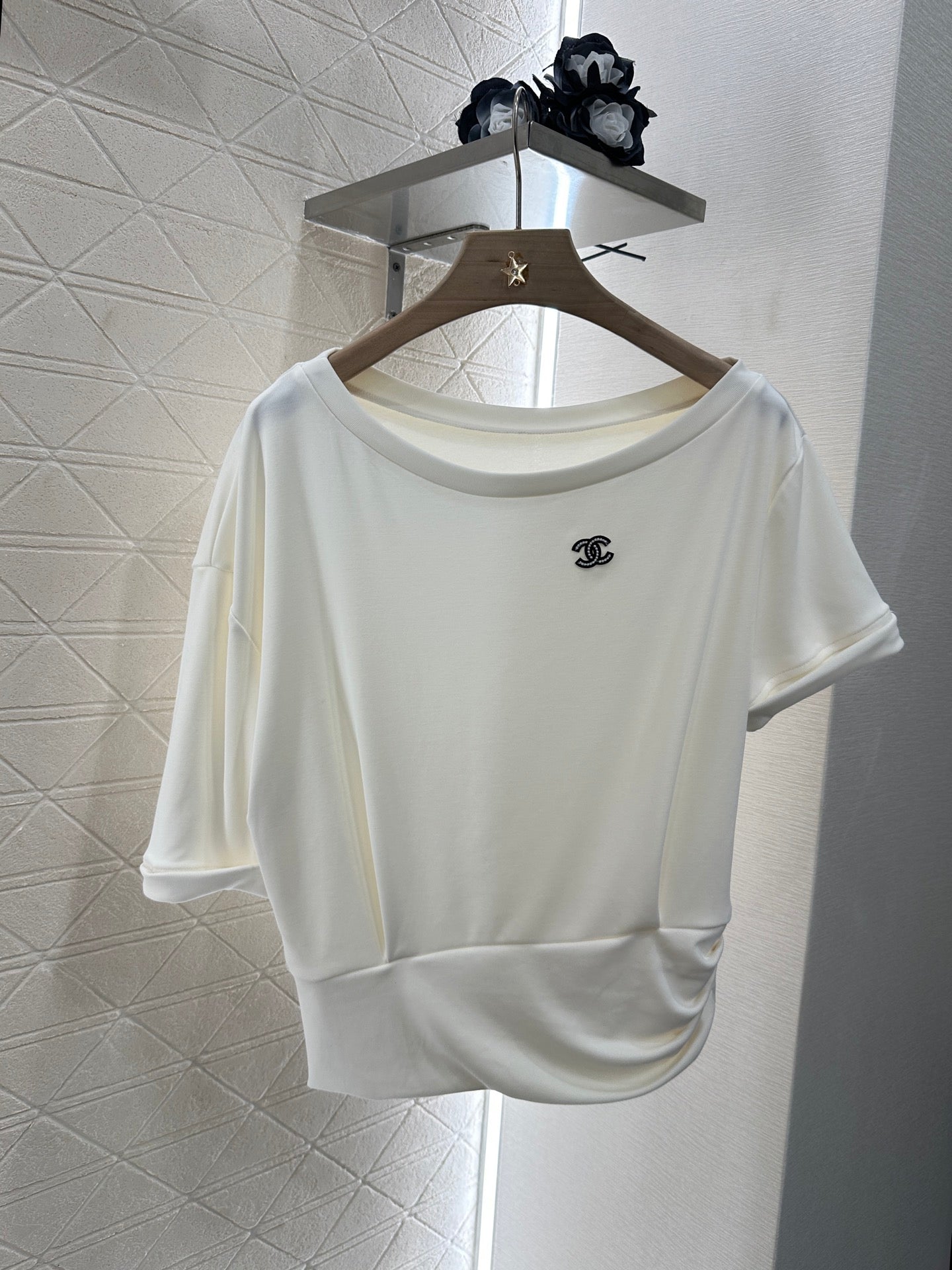 2025 Summer New Arrival Asymmetric Short Sleeve Drawstring Trousers Set