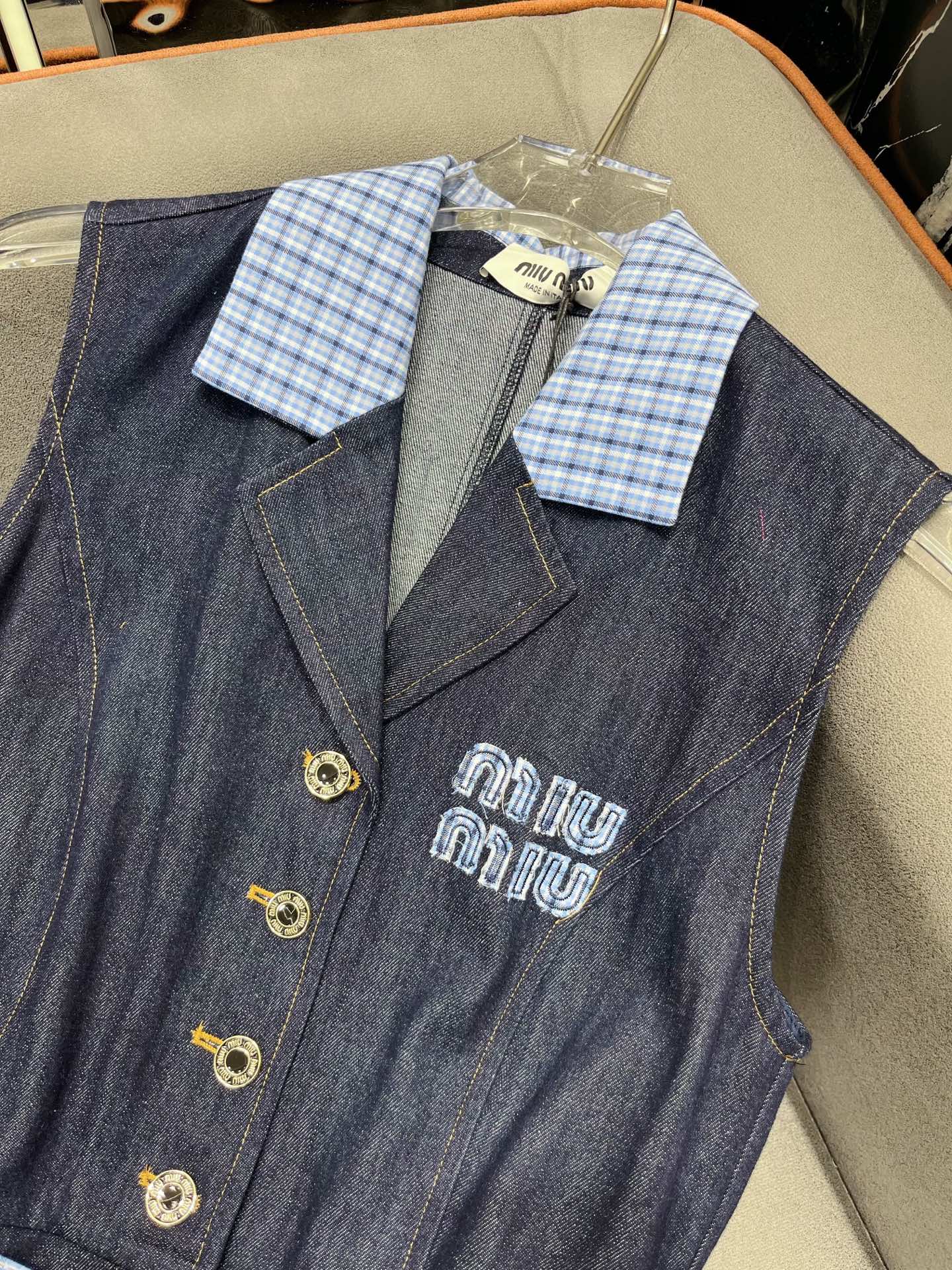 25SS New Summer Denim Lapel Dress