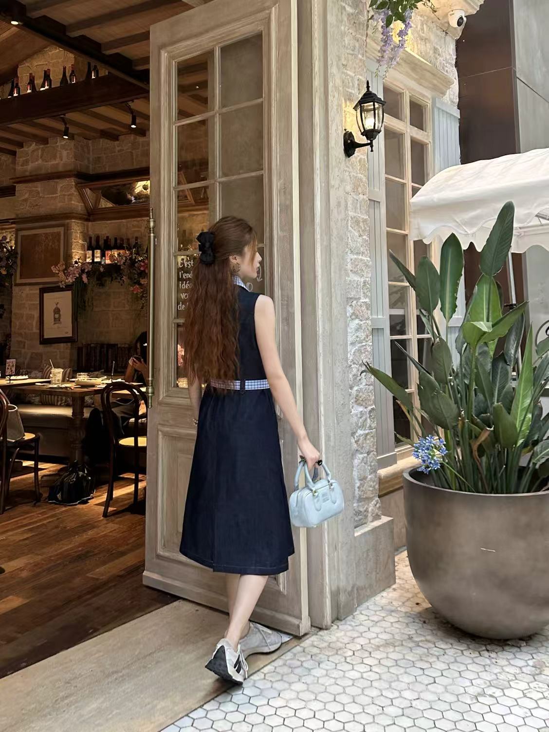 25SS New Summer Denim Lapel Dress