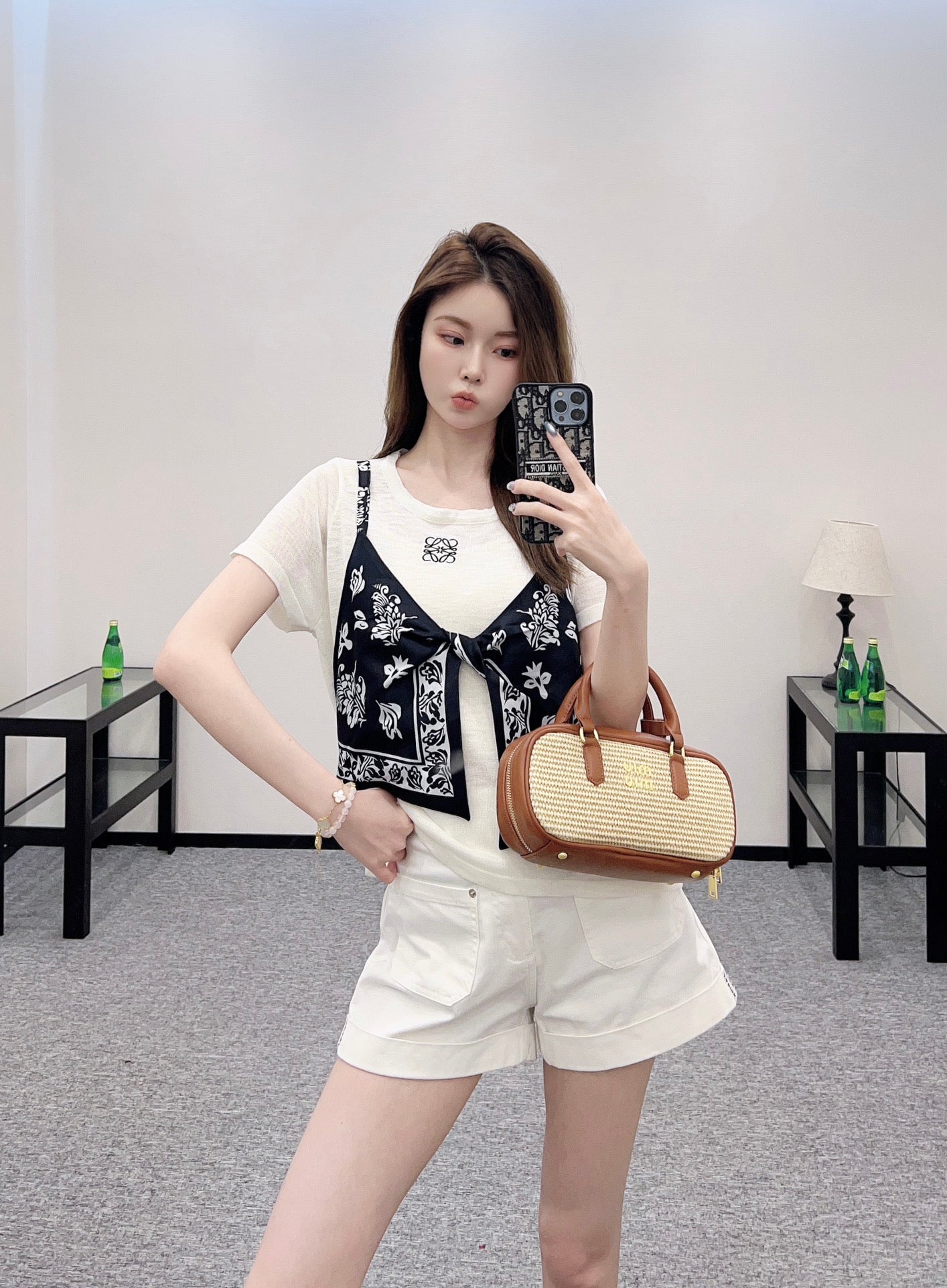 LO 2025 Summer New Ethnic Style Printed Knitted Tops
