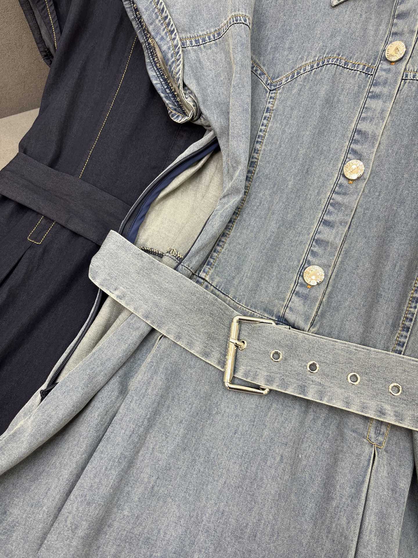 L 25SS Summer New Lapel Denim Dress