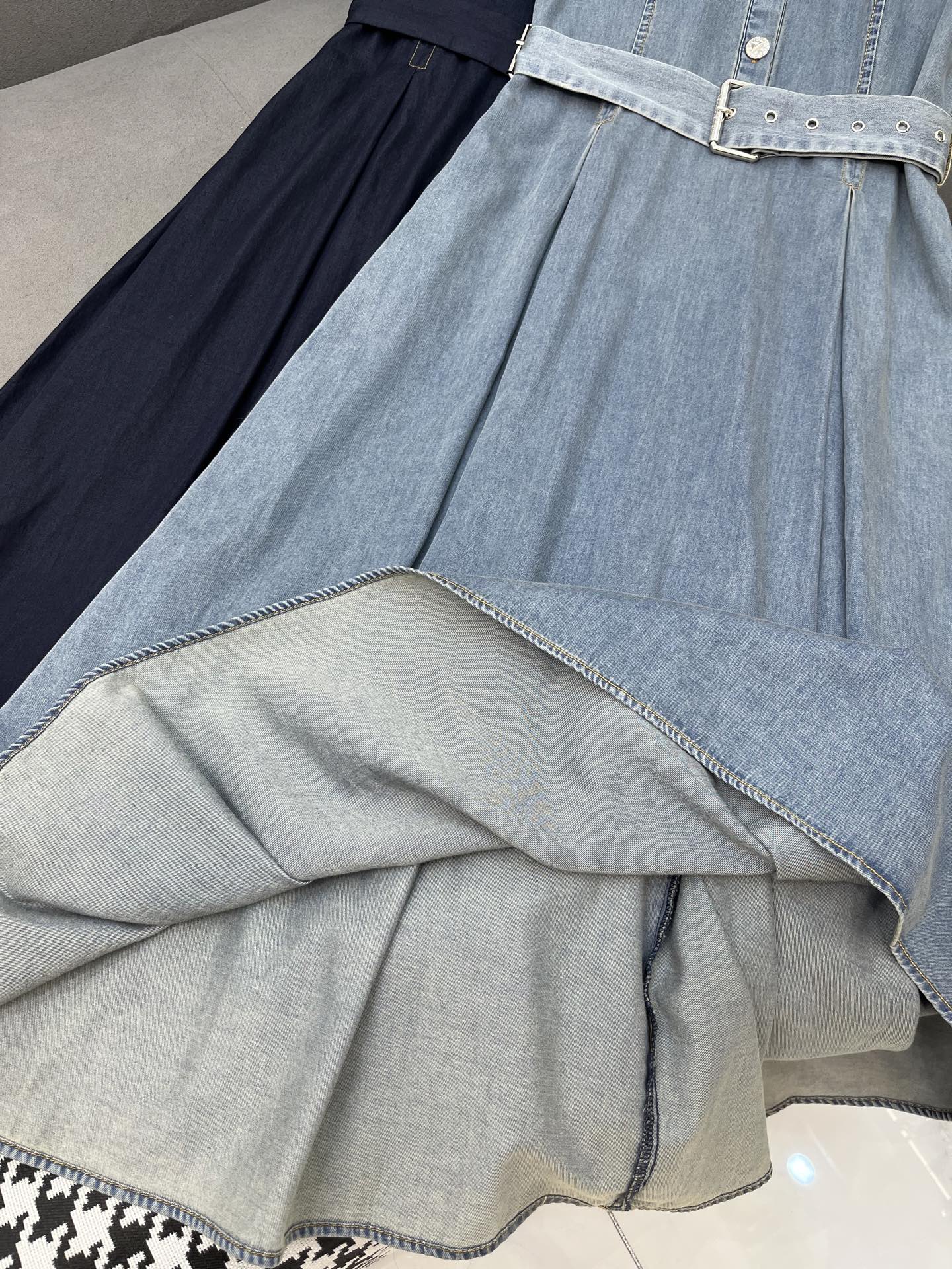 L 25SS Summer New Lapel Denim Dress