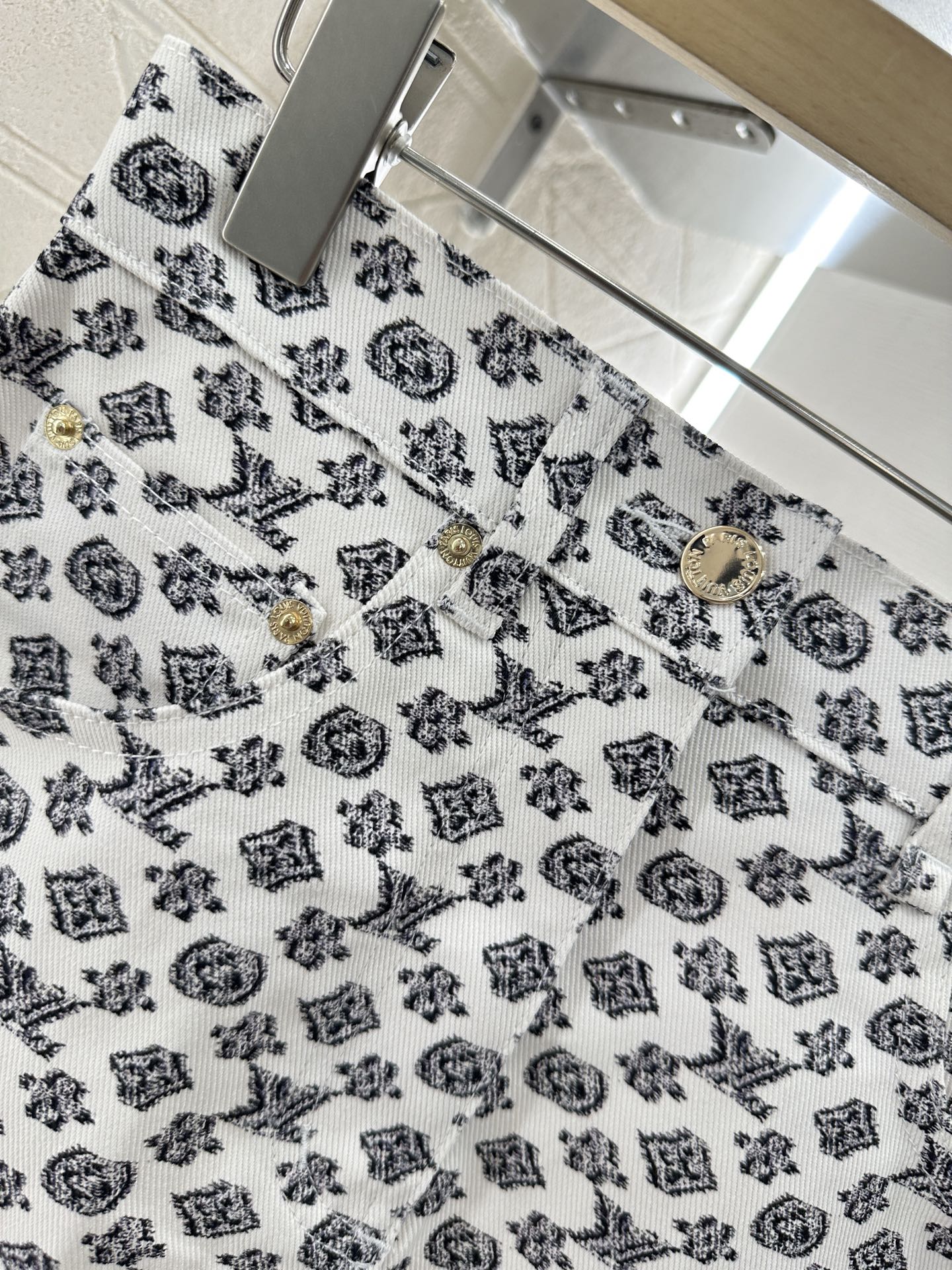 L 2025 Summer New Printed Denim Jacket Coat Short Skirt Suit
