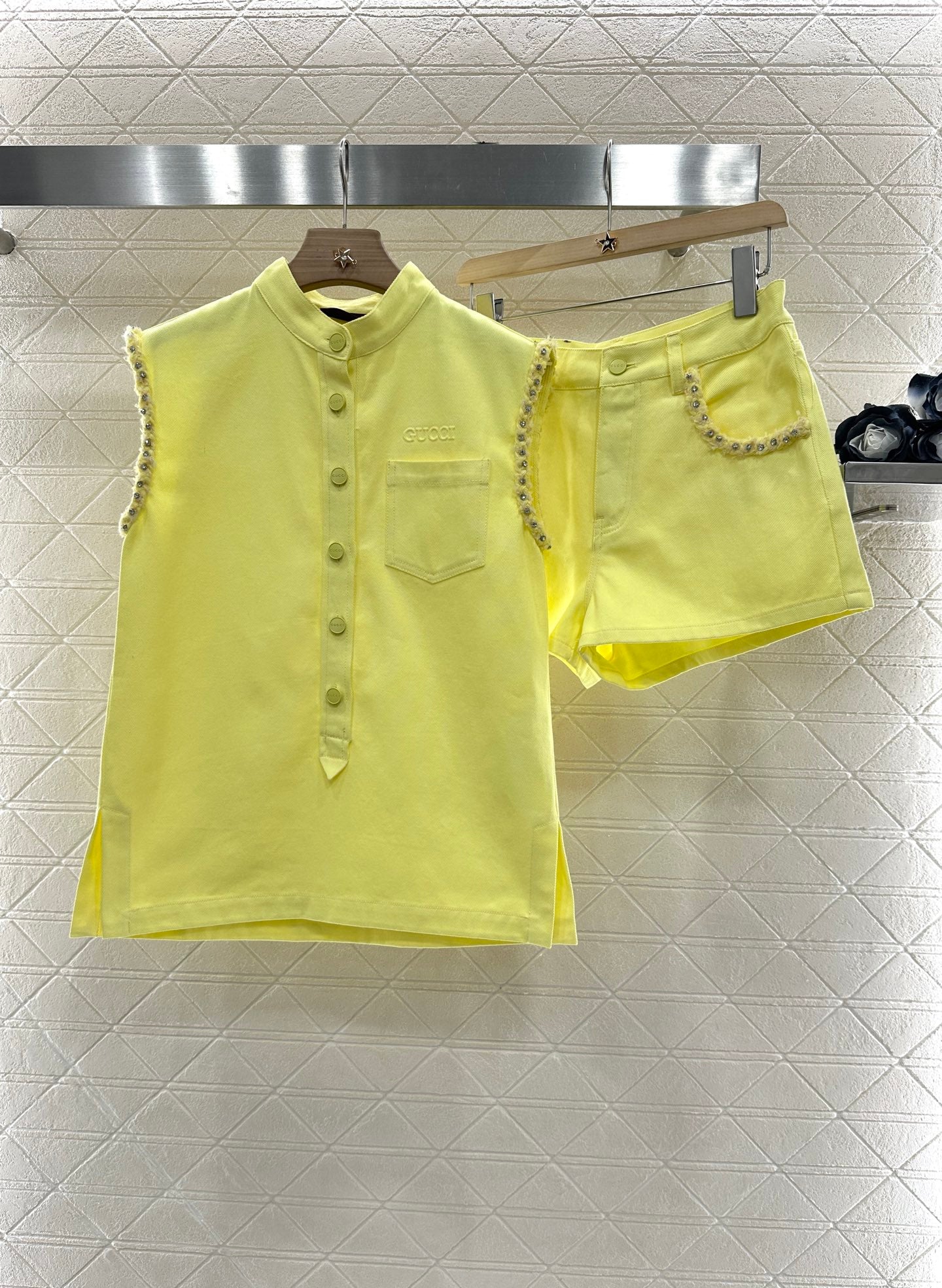 G 2025 Summer New Vest Top Shorts Set