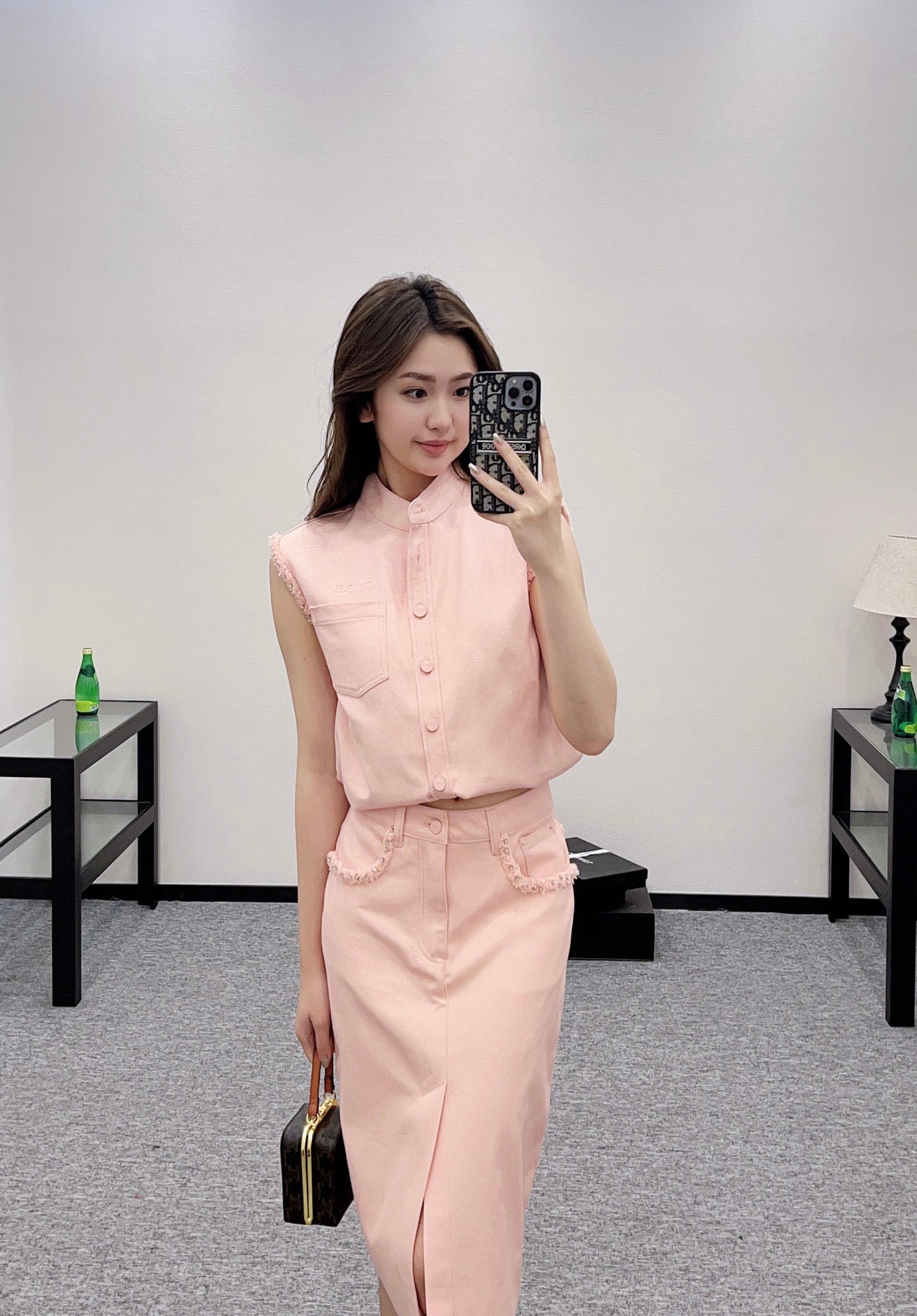 G 2025 Summer New Vest Top Skirt Set