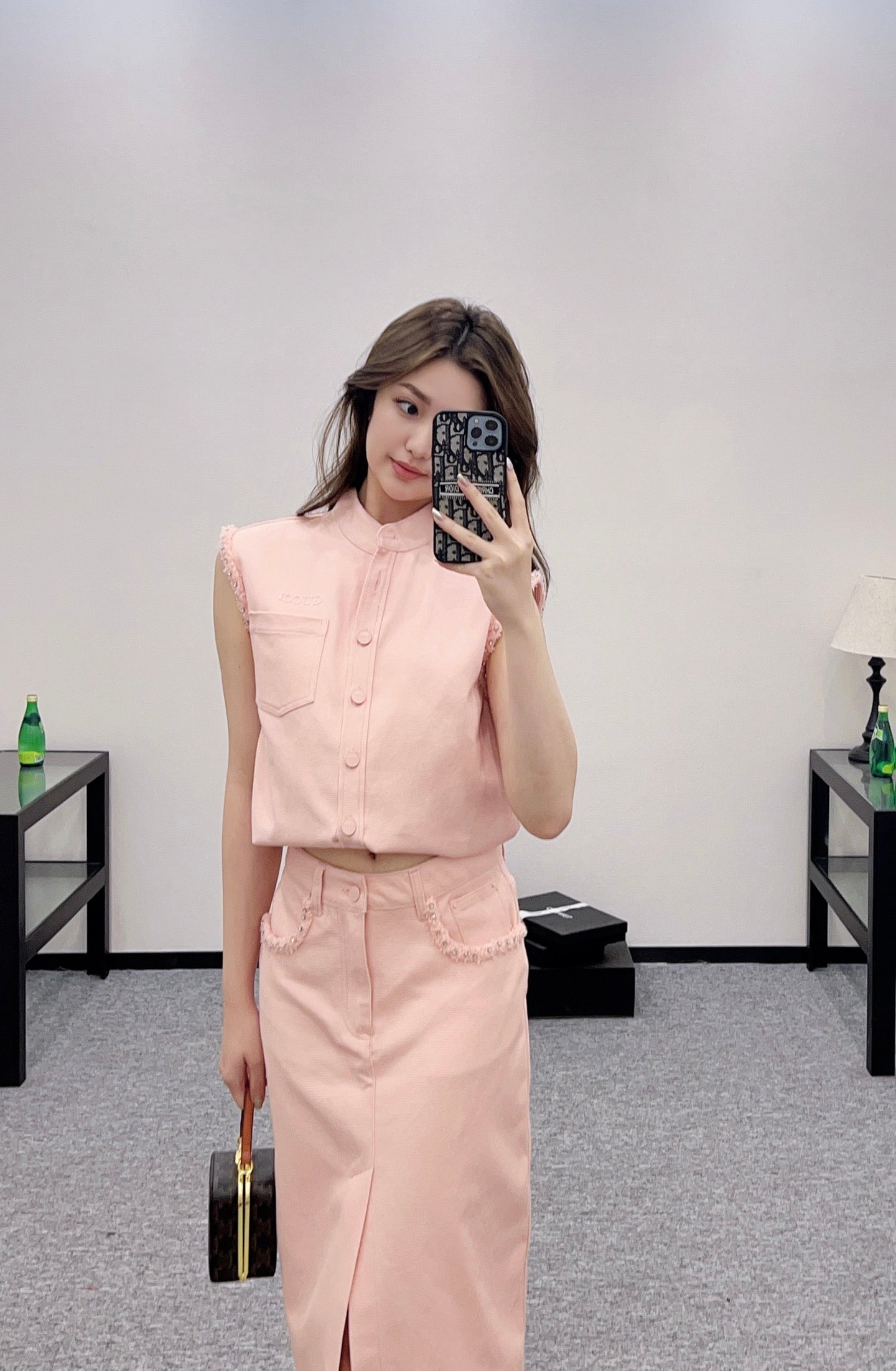 G 2025 Summer New Vest Top Skirt Set