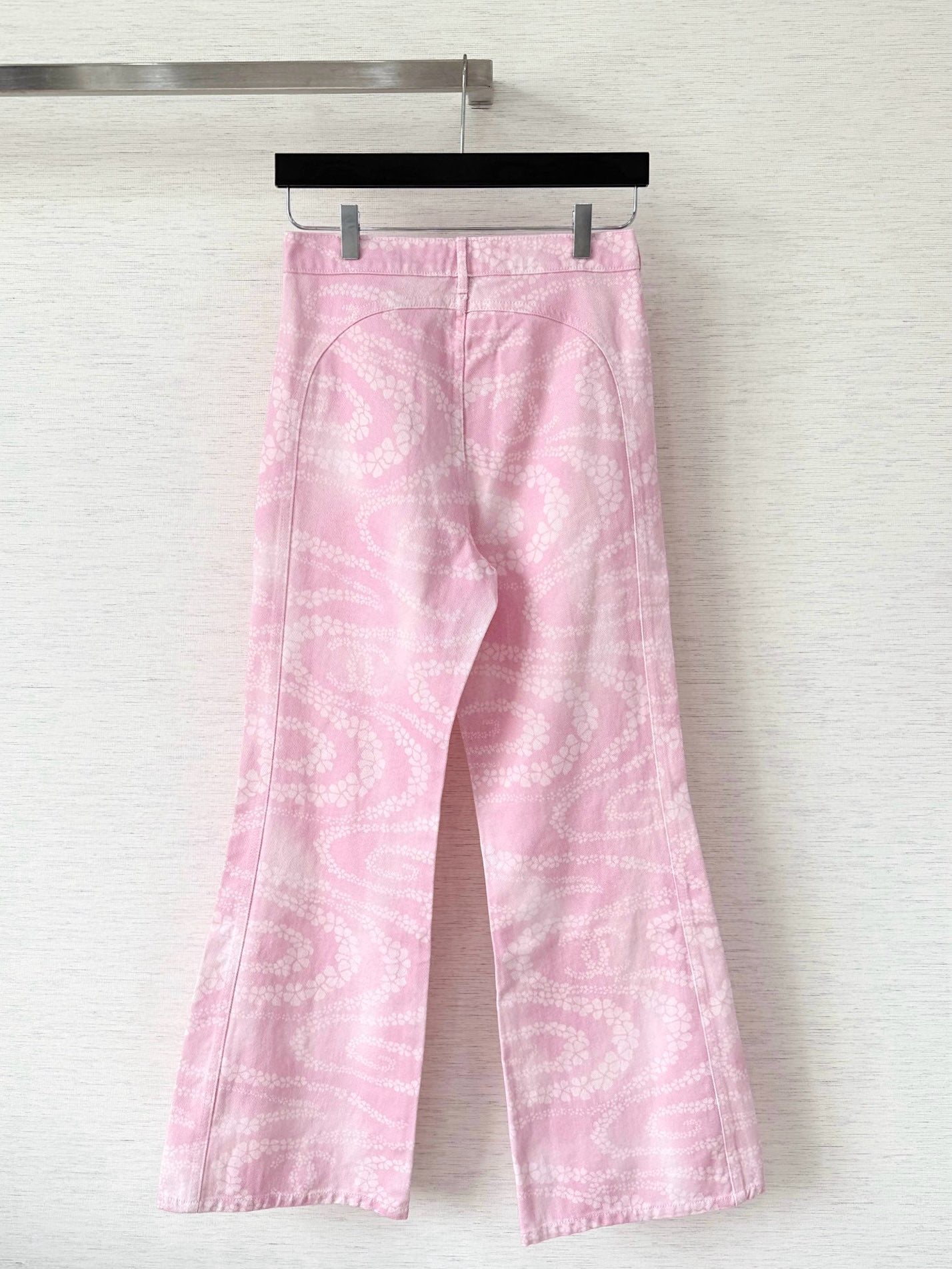 C 25 New Camellia logo positioning print fashion denim pants