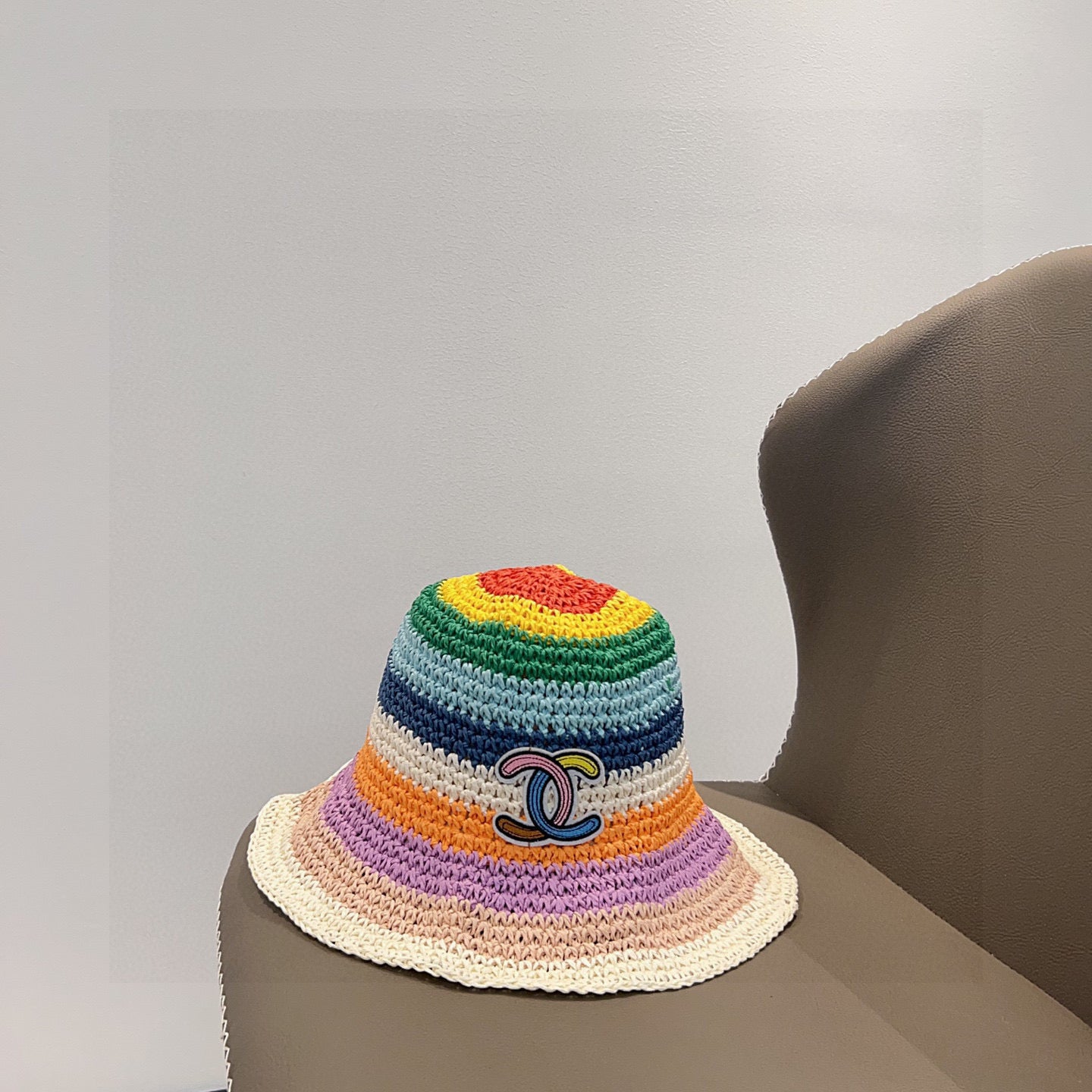 2025 Summer New Rainbow Braided Bucket Hat