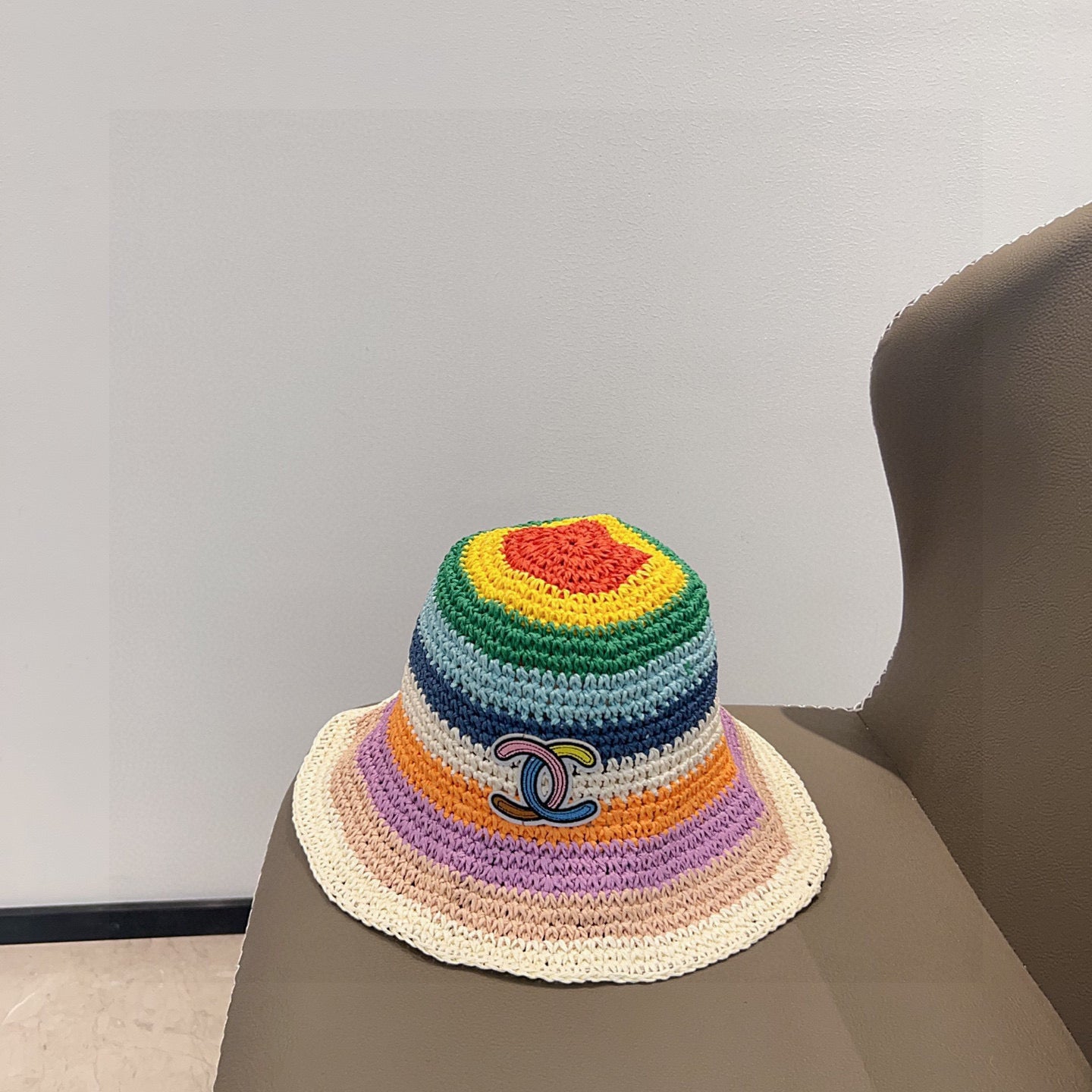 2025 Summer New Rainbow Braided Bucket Hat