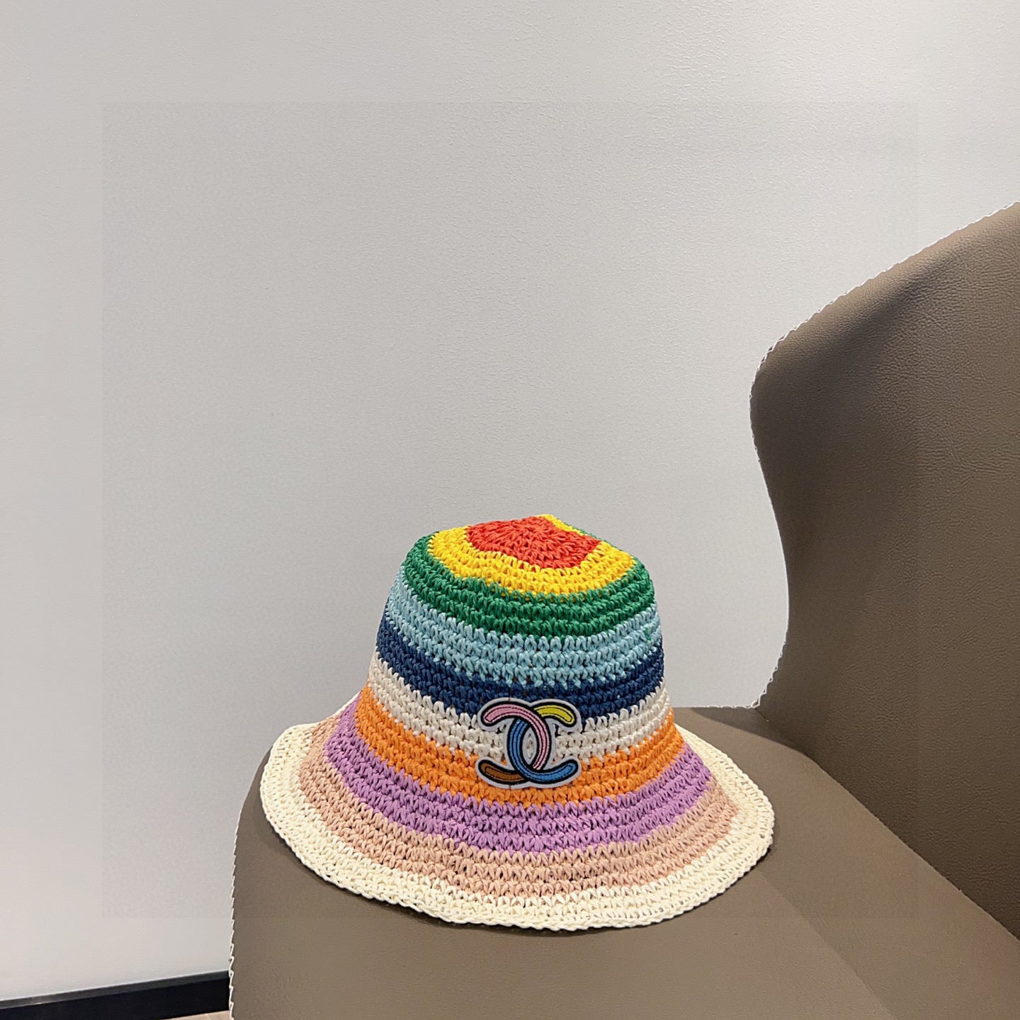 2025 Summer New Rainbow Braided Bucket Hat