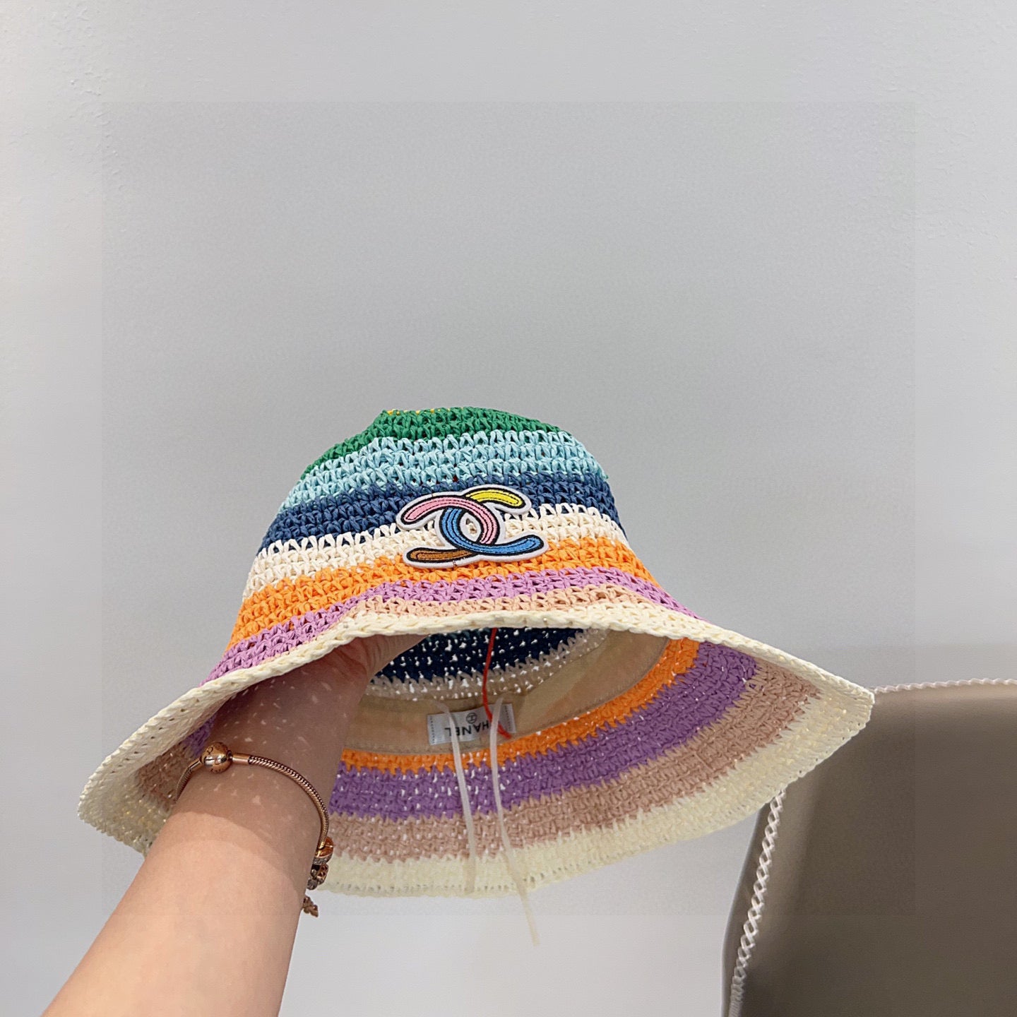 2025 Summer New Rainbow Braided Bucket Hat