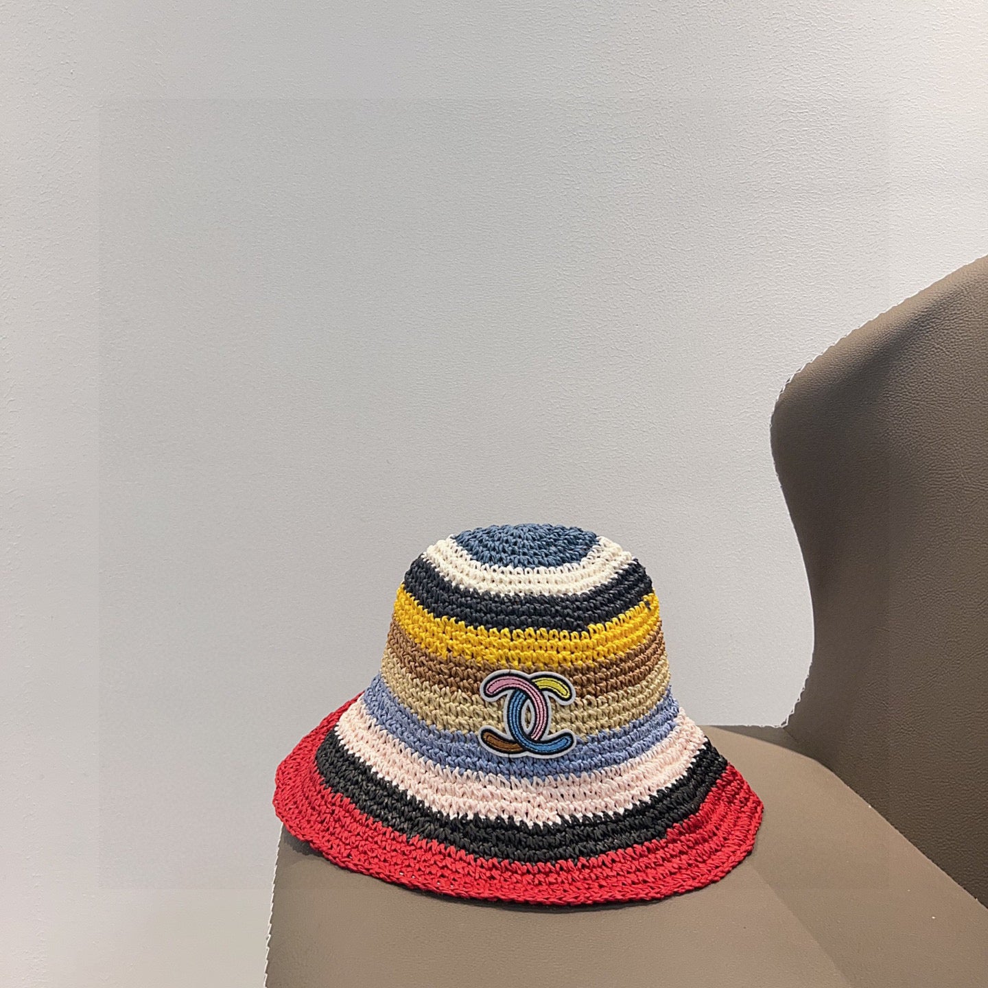 2025 Summer New Rainbow Braided Bucket Hat