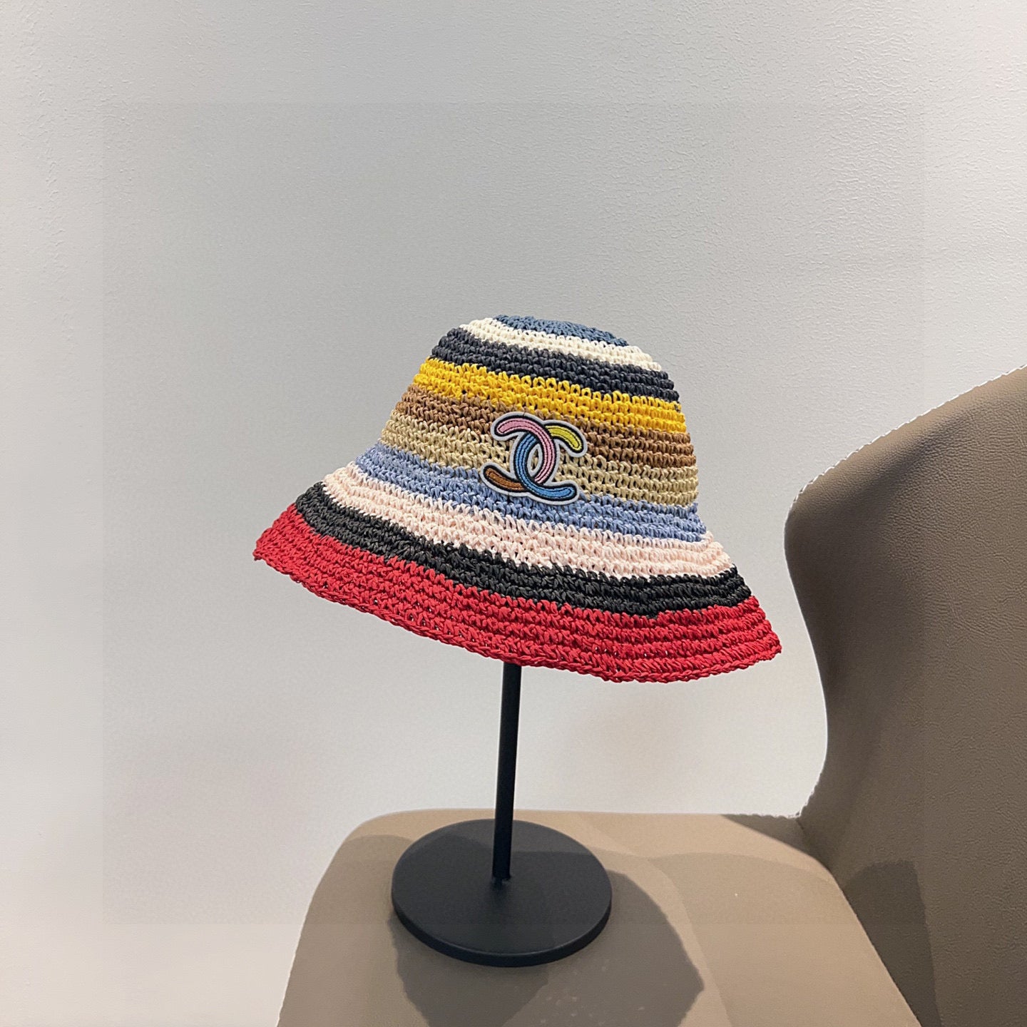 2025 Summer New Rainbow Braided Bucket Hat