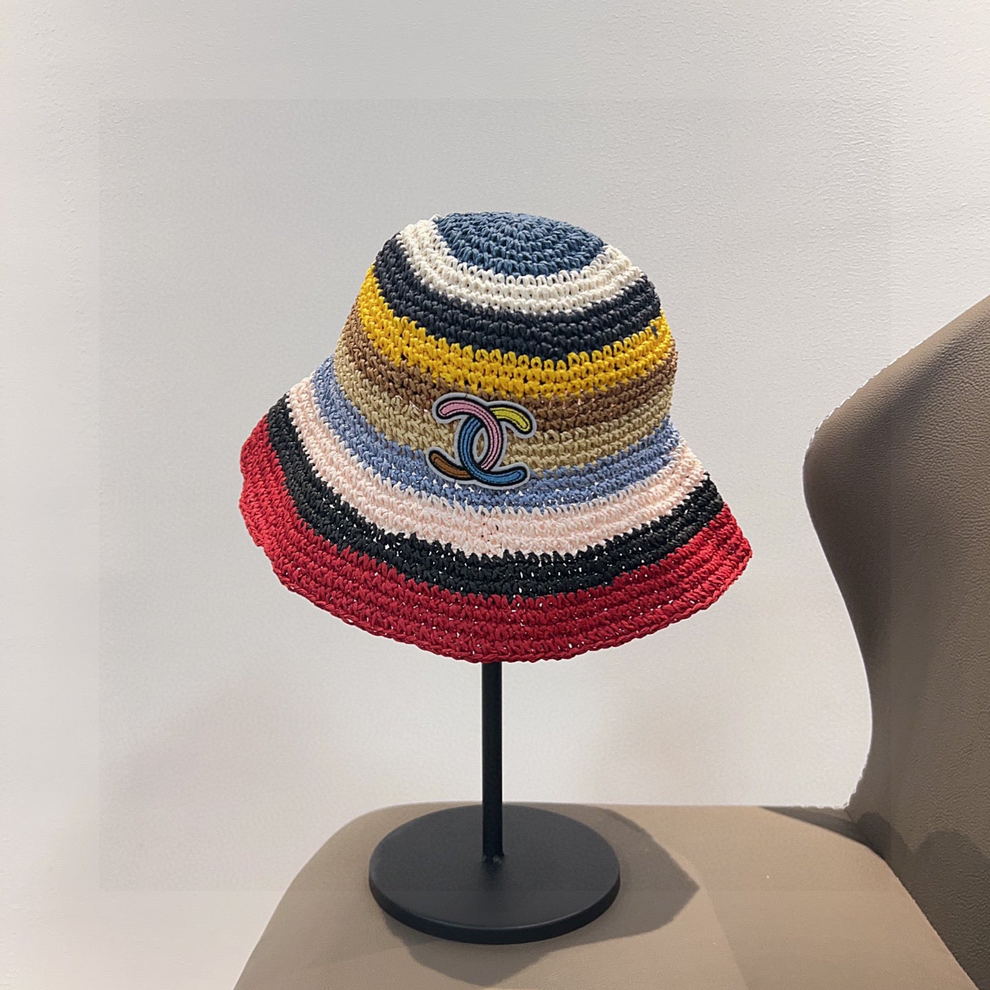 2025 Summer New Rainbow Braided Bucket Hat