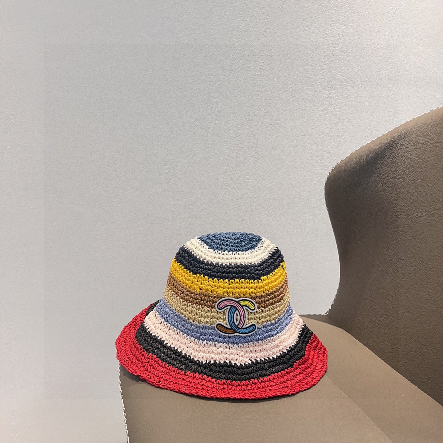 2025 Summer New Rainbow Braided Bucket Hat