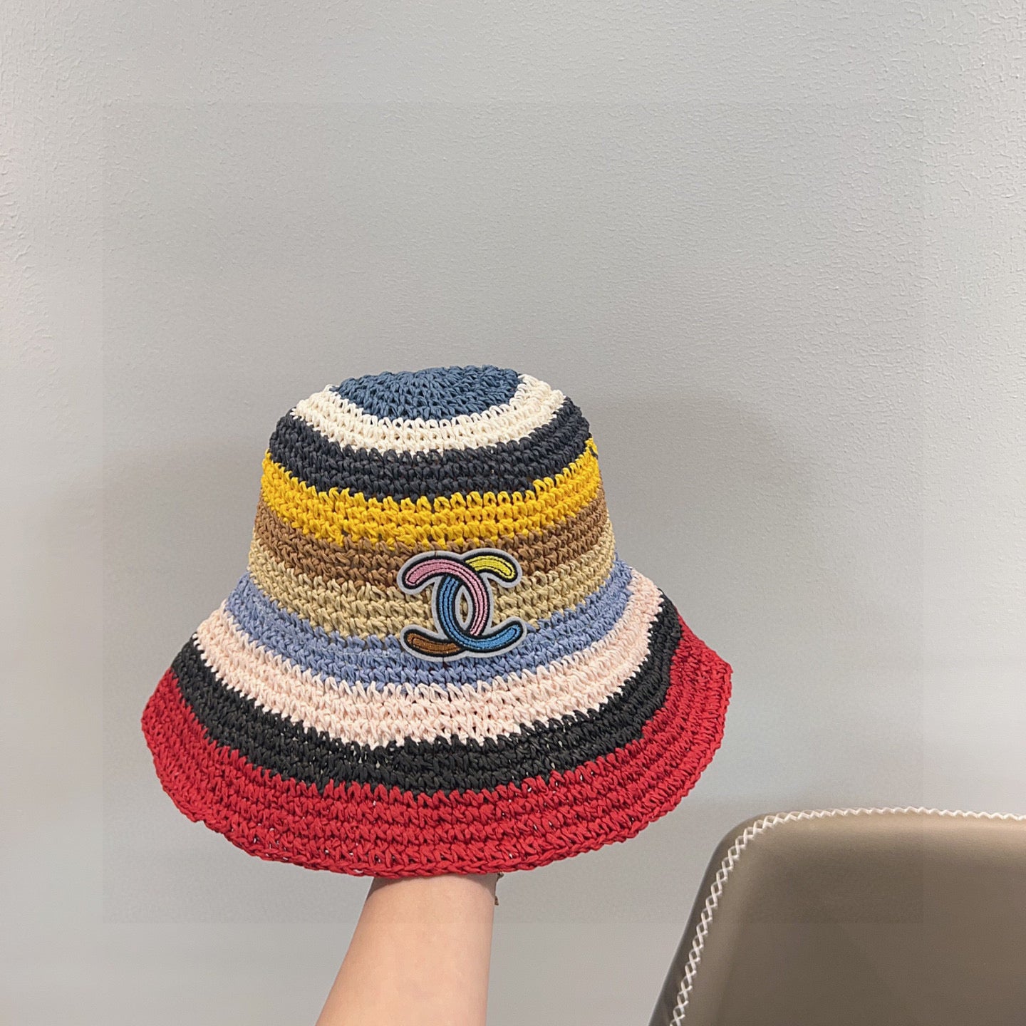 2025 Summer New Rainbow Braided Bucket Hat
