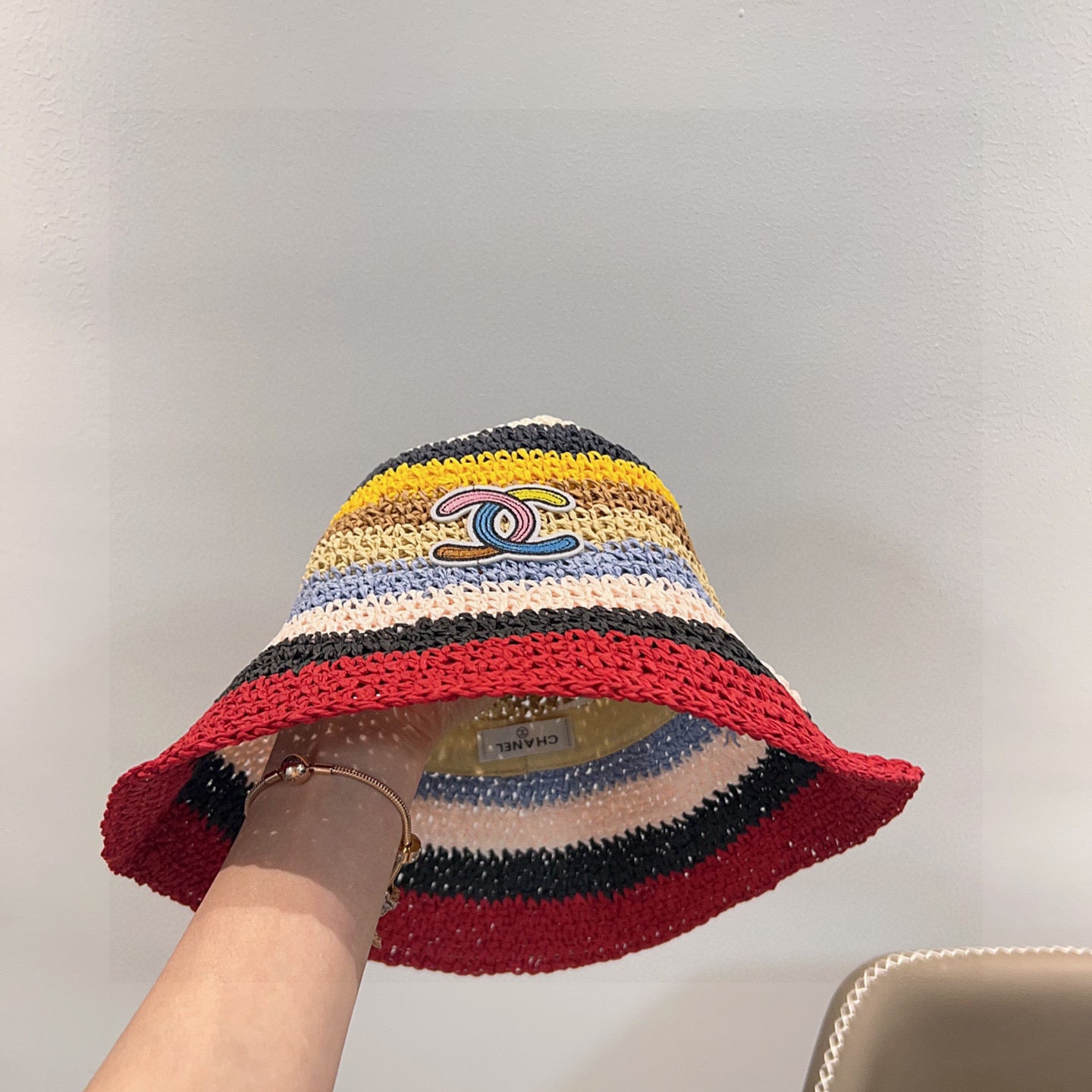 2025 Summer New Rainbow Braided Bucket Hat