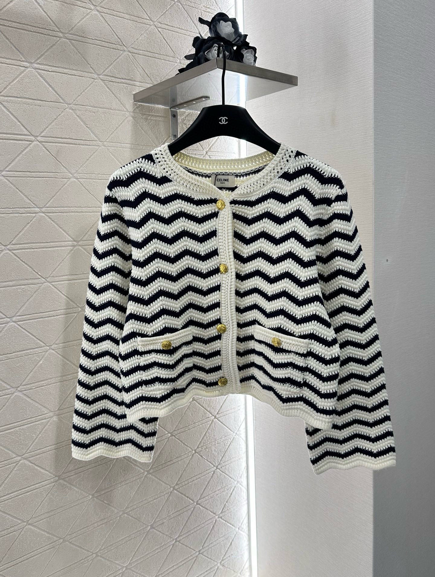 2025 Autumn New Striped Knitted Cardigan Short Skirt Set