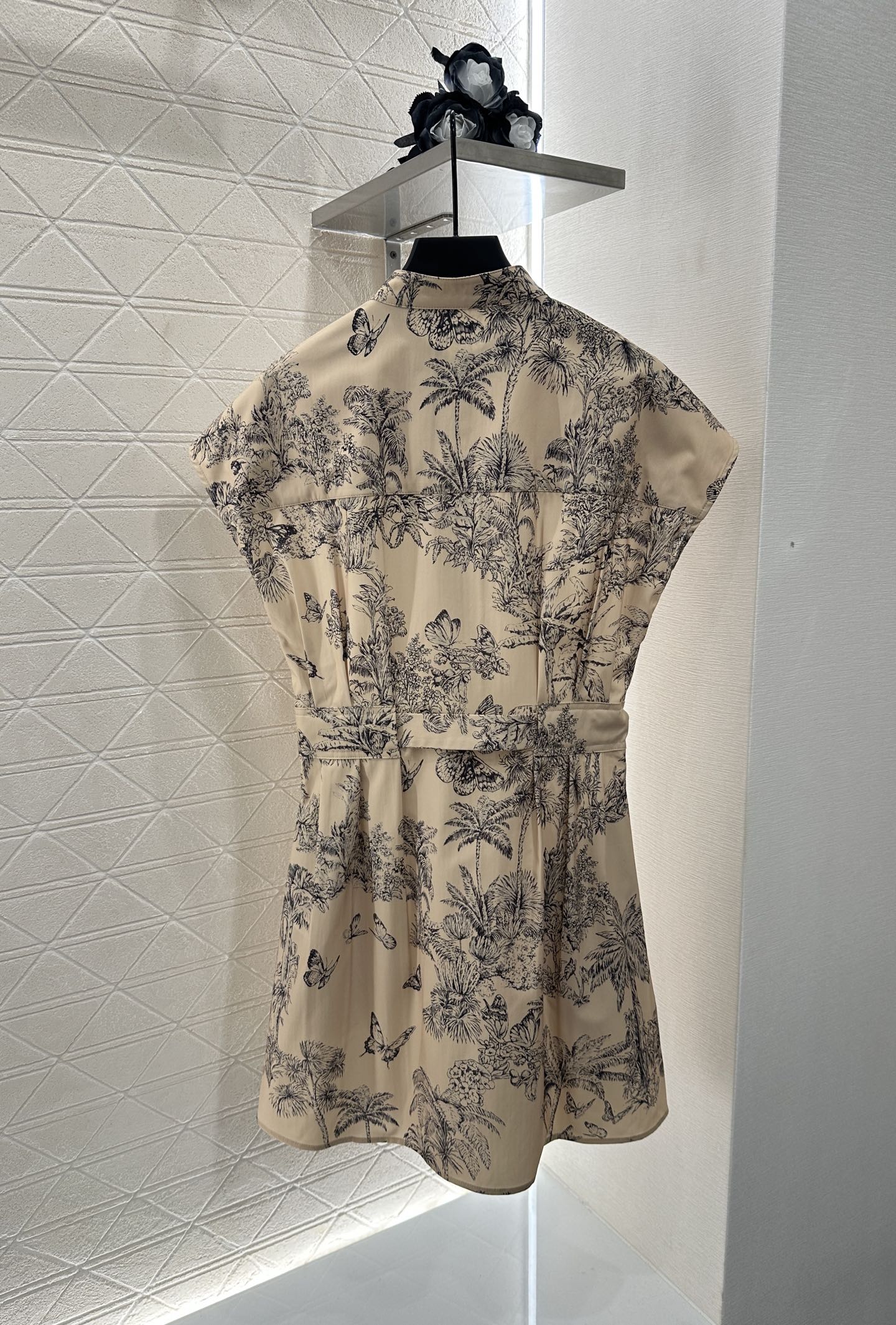 2025 Autumn New Lapel Wide Sleeve Print Dress