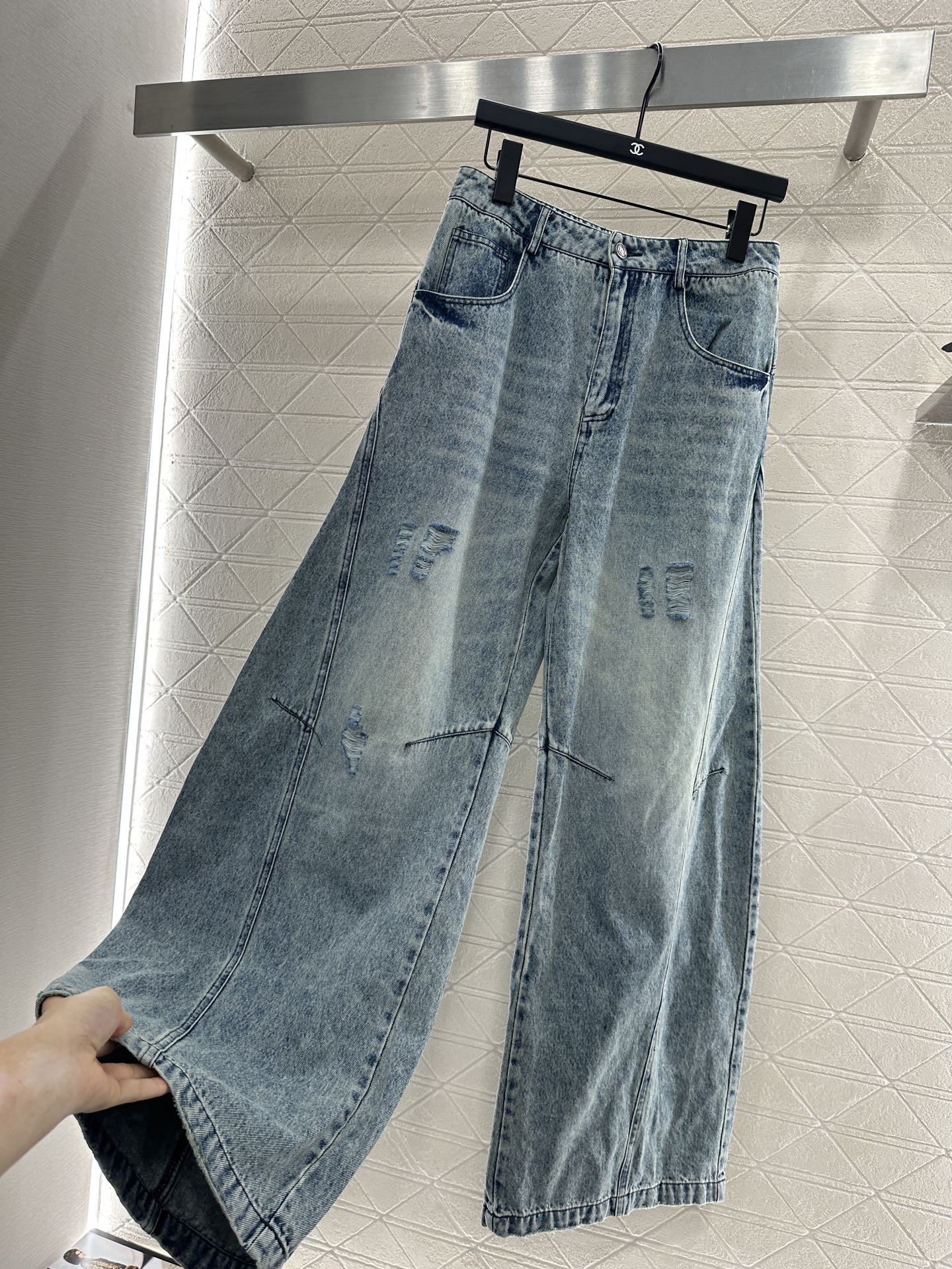 2025 Autumn New Ripped loose-fitting Machete jeans