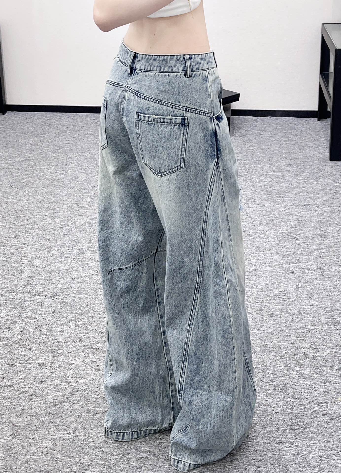 2025 Autumn New Ripped loose-fitting Machete jeans