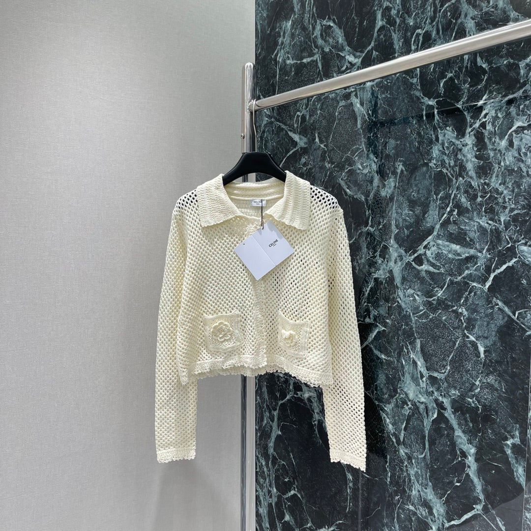 CE 25 Early Fall New Style Lapel Hollow Cardigan