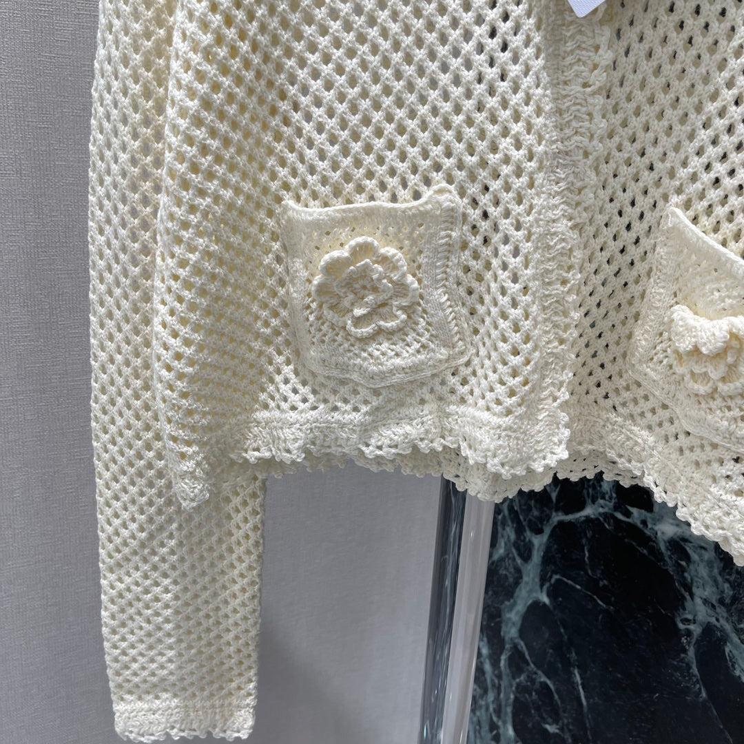 CE 25 Early Fall New Style Lapel Hollow Cardigan
