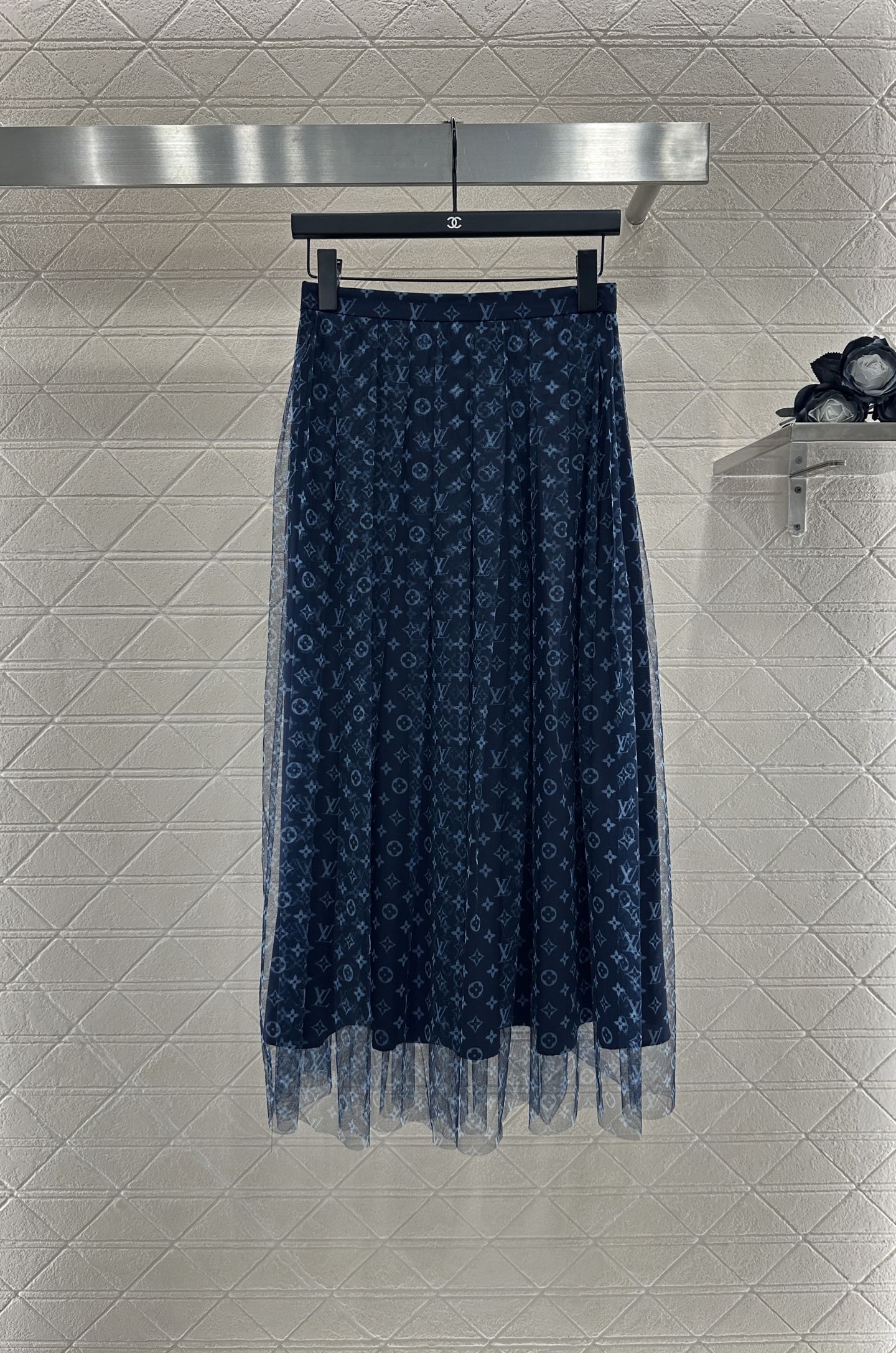 2025 Autumn New high waist double layer long gauze skirt