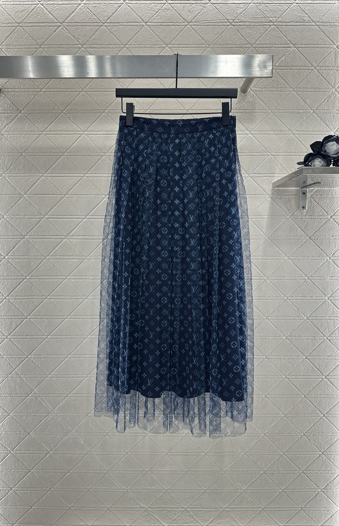2025 Autumn New high waist double layer long gauze skirt