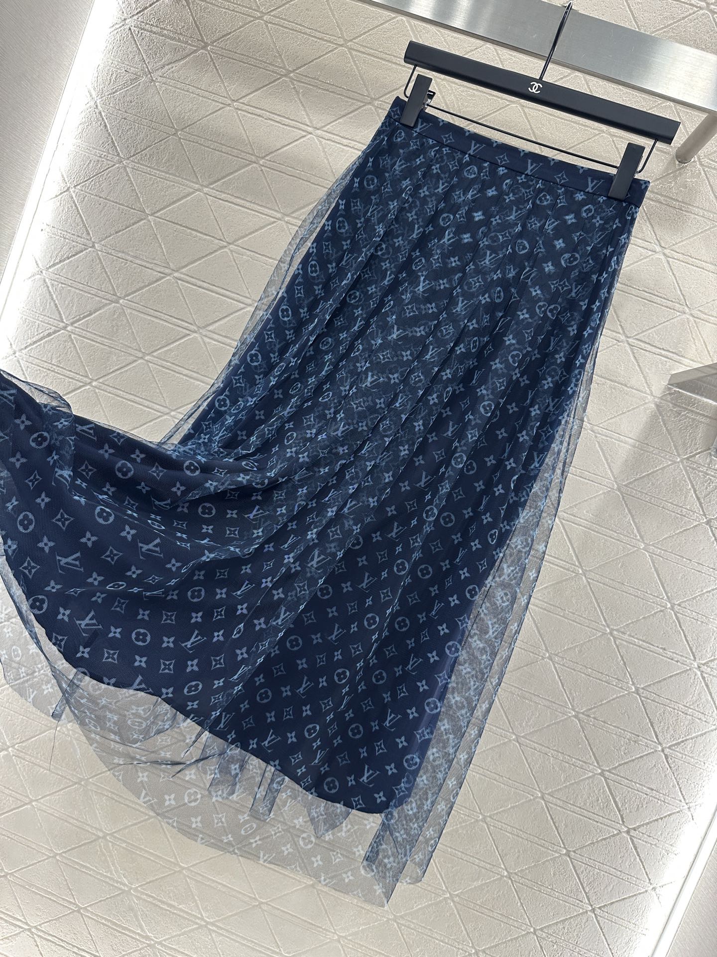 2025 Autumn New high waist double layer long gauze skirt