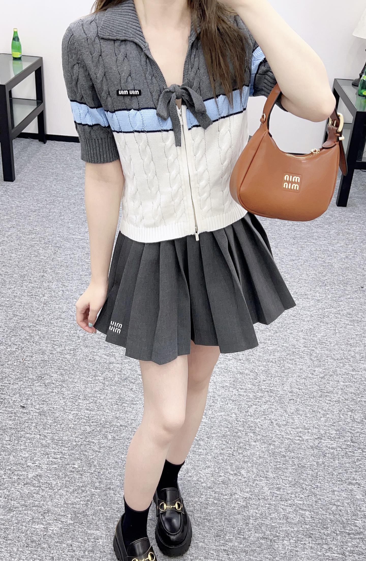 2025 Autumn New Arrivals Zippered Cardigan Knitted Short Sleeves