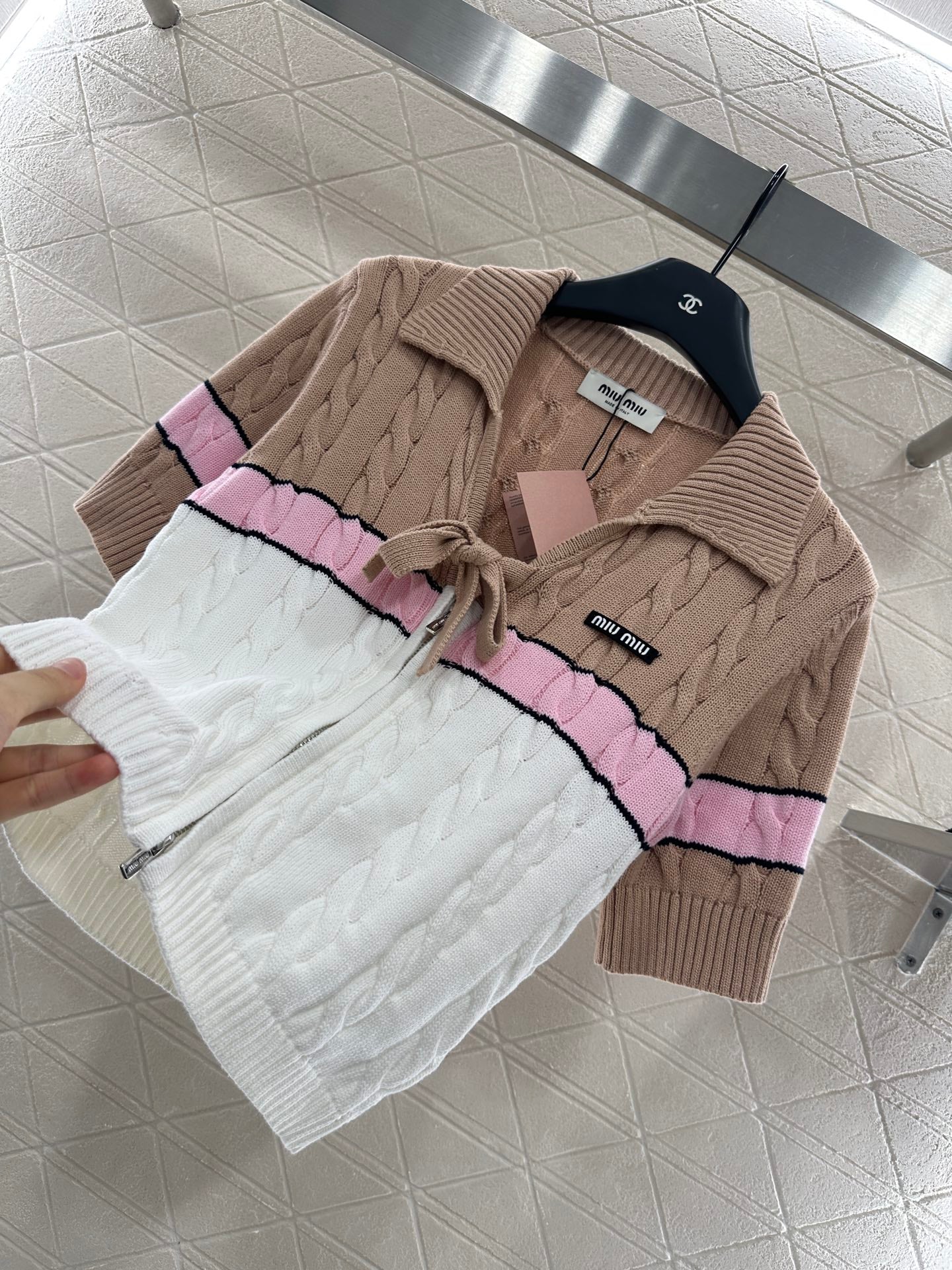 2025 Autumn New Arrivals Zippered Cardigan Knitted Short Sleeves