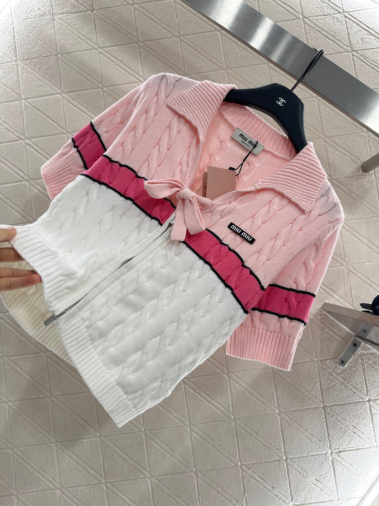 2025 Autumn New Arrivals Zippered Cardigan Knitted Short Sleeves