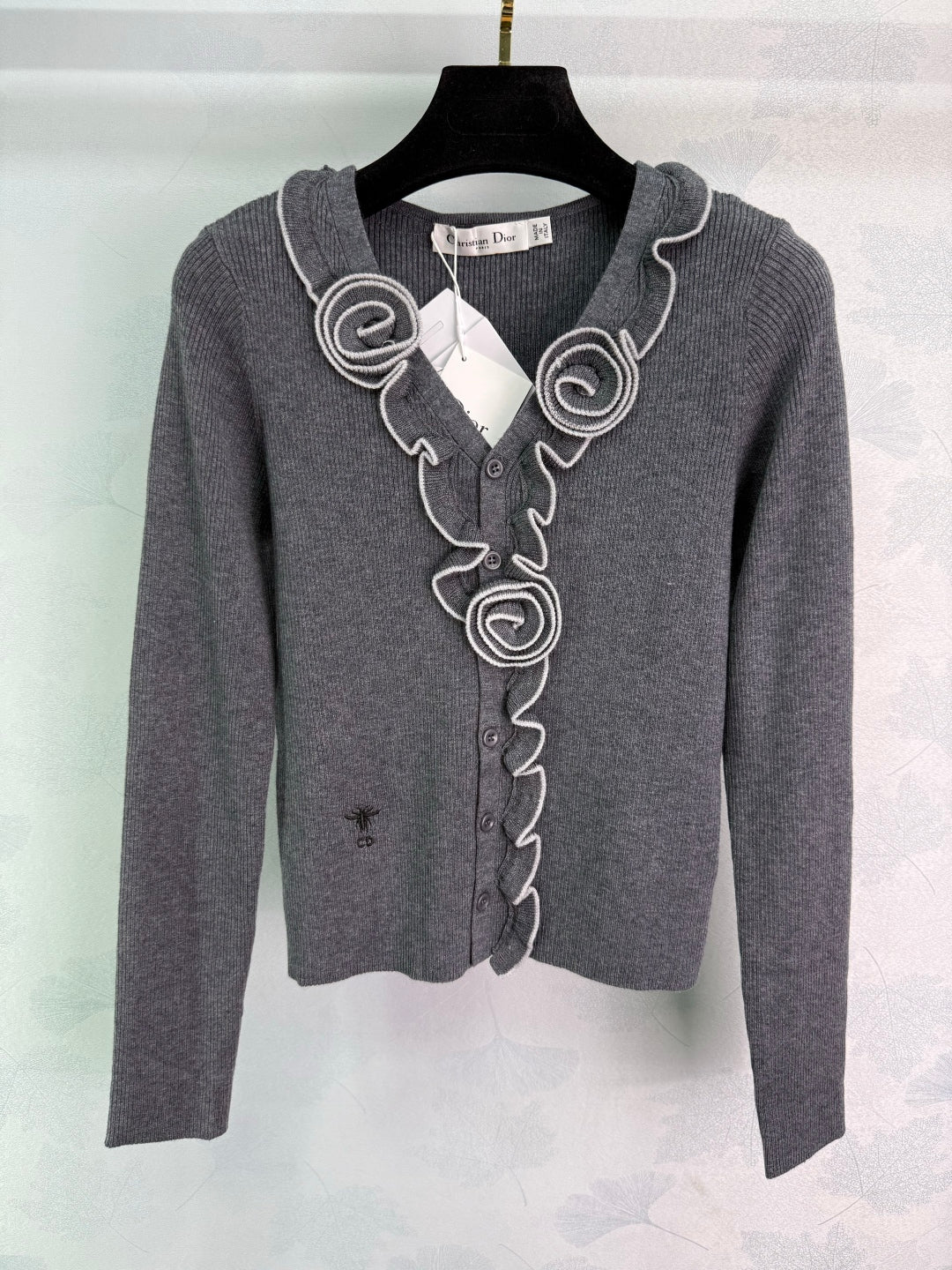 25 Frühherbst Neue Dreidimensionale Blumen-Strickjacke